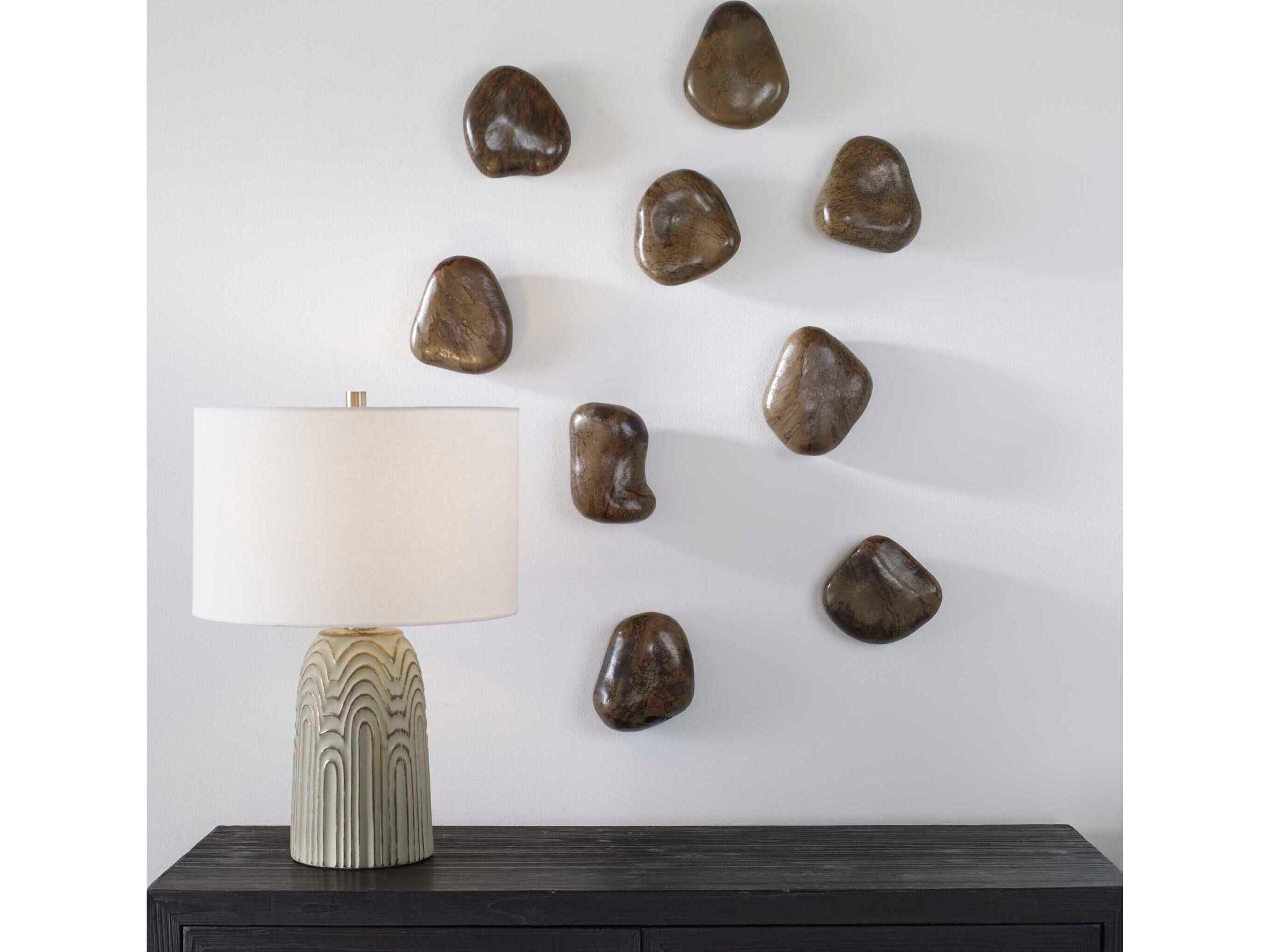 Uttermost Pebbles Walnut 3D Wall Art Set of 9
