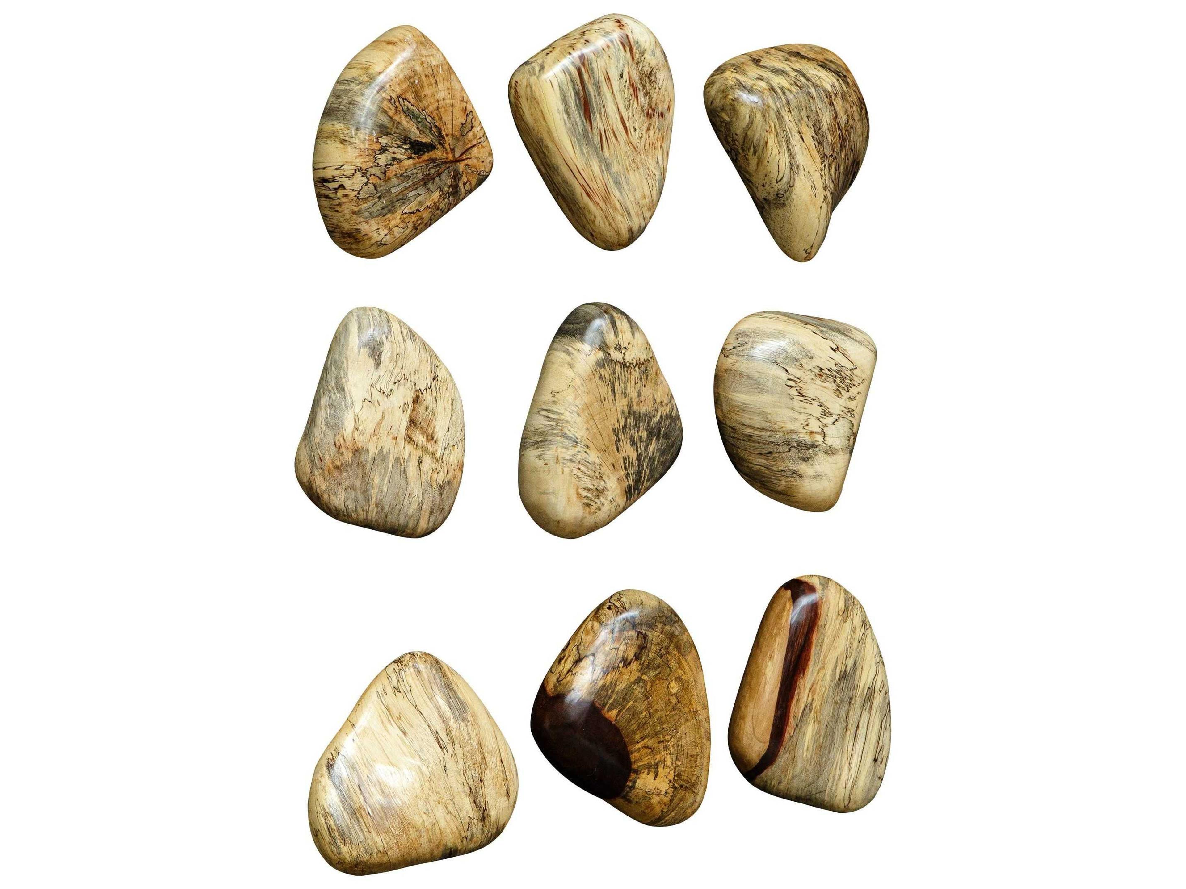 Uttermost Pebbles Blonde Wood 3D Wall Art Set of 9