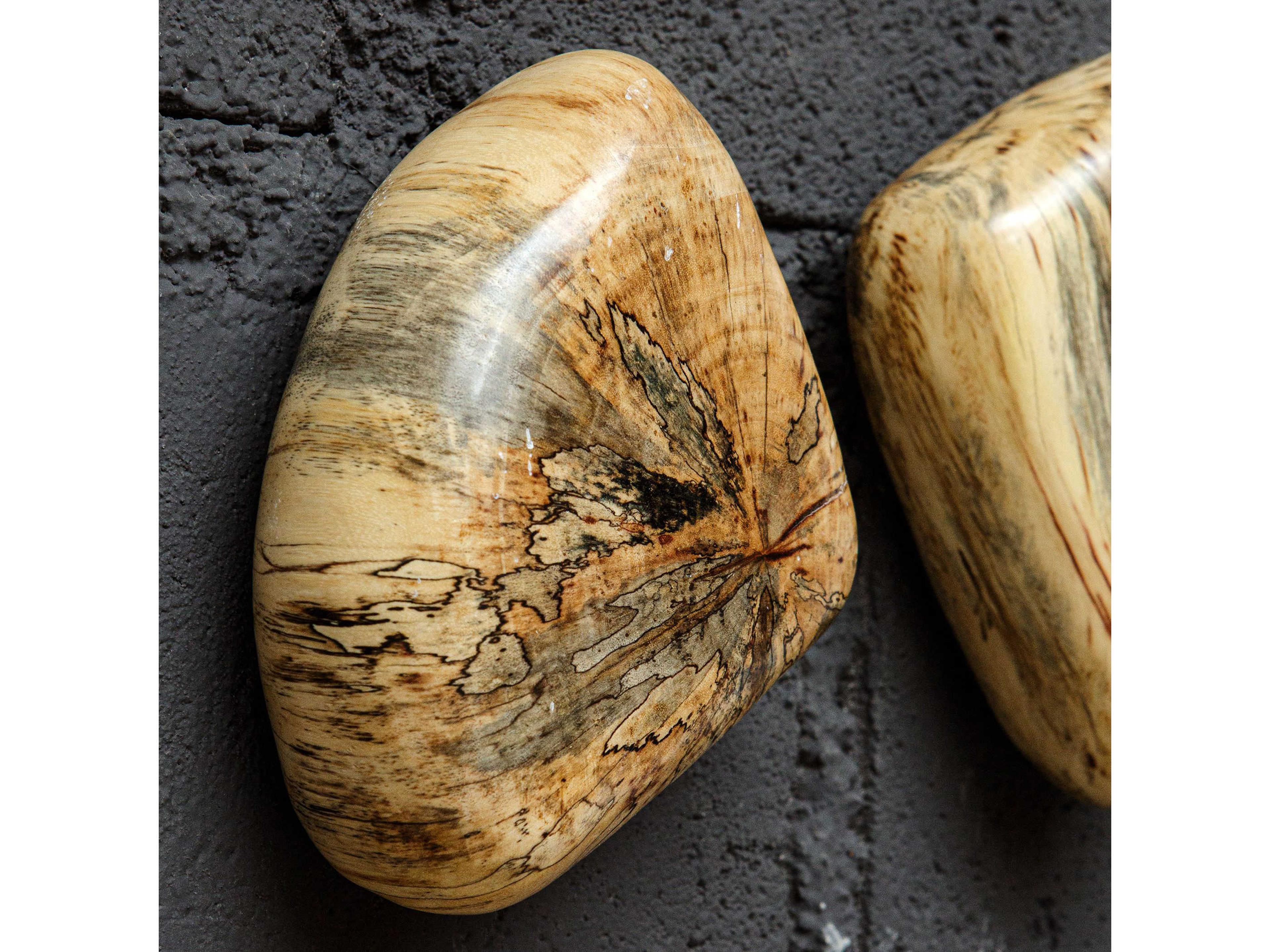 Uttermost Pebbles Blonde Wood 3D Wall Art Set of 9