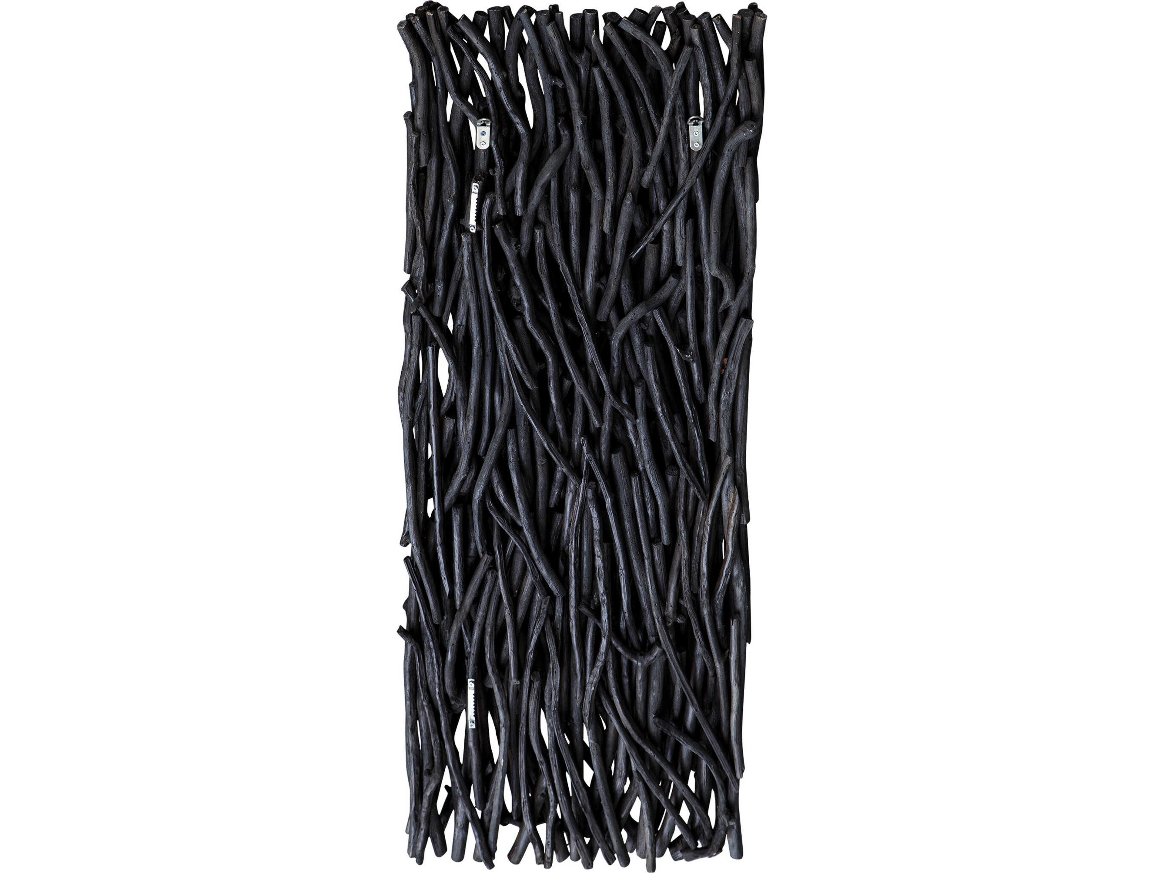 Gathered Teak Black Wood Wall Decor