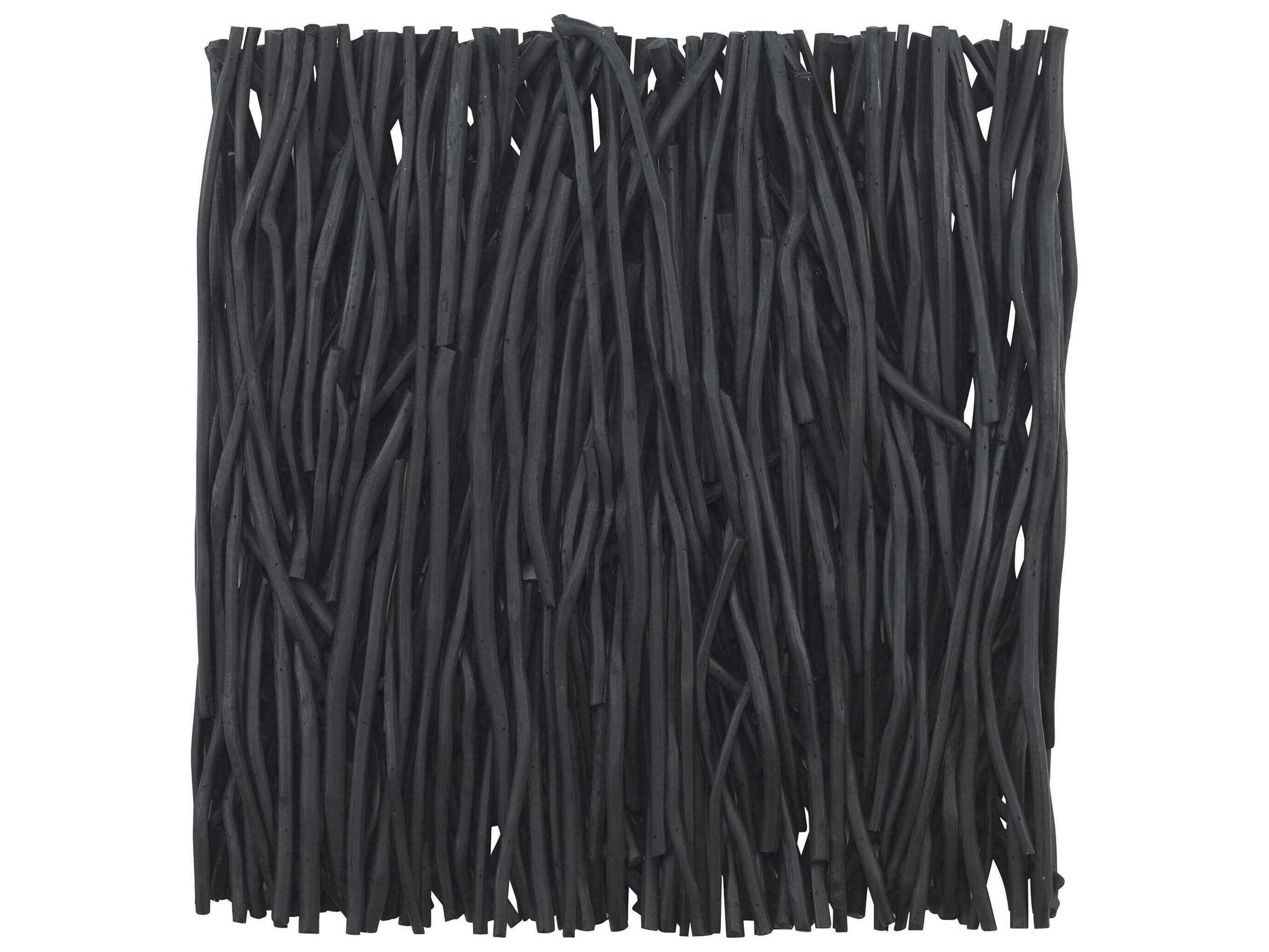 Gathered Teak Black Wood Wall Art