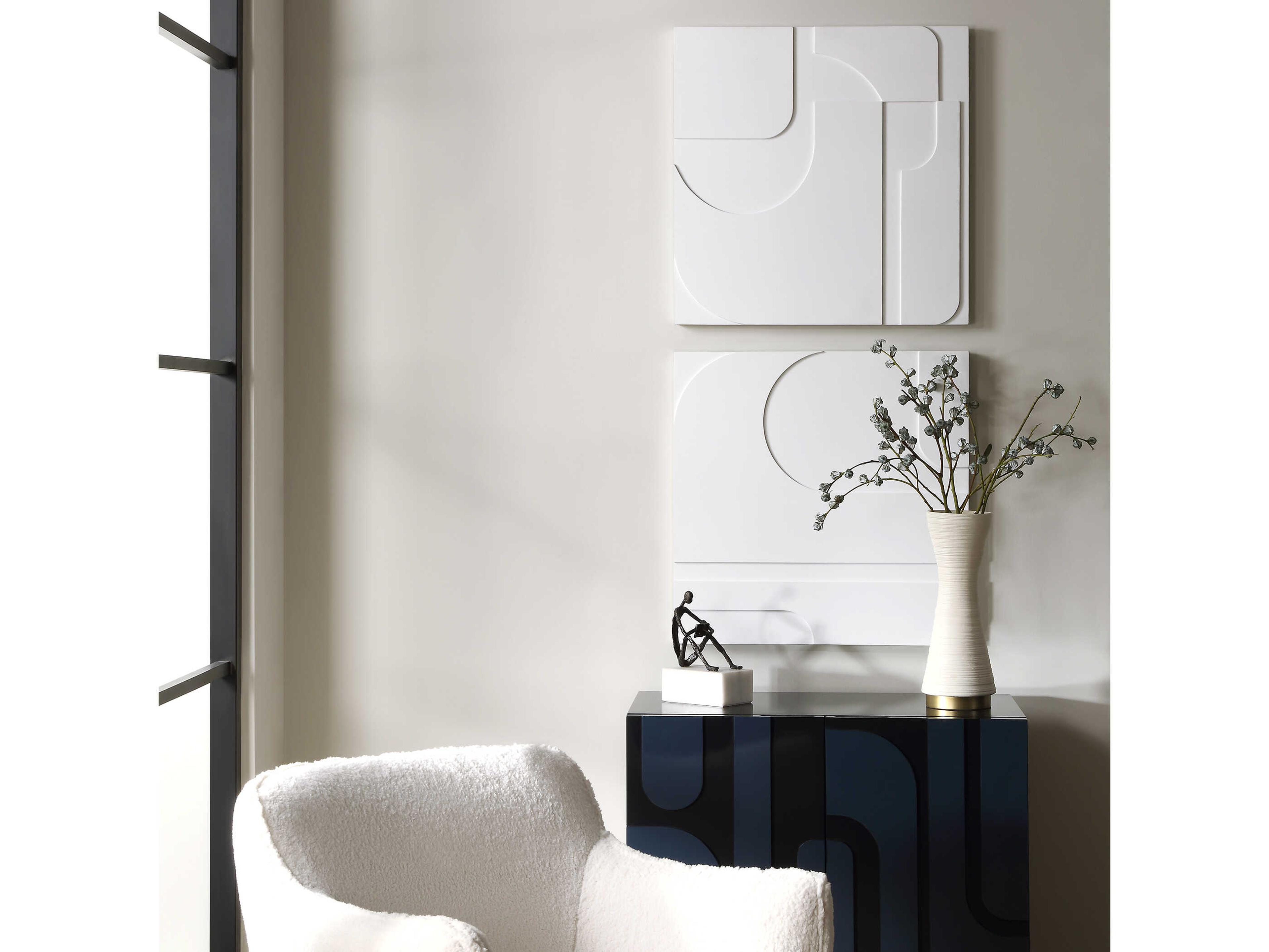 Uttermost Contours White Wall Decor Set of 2