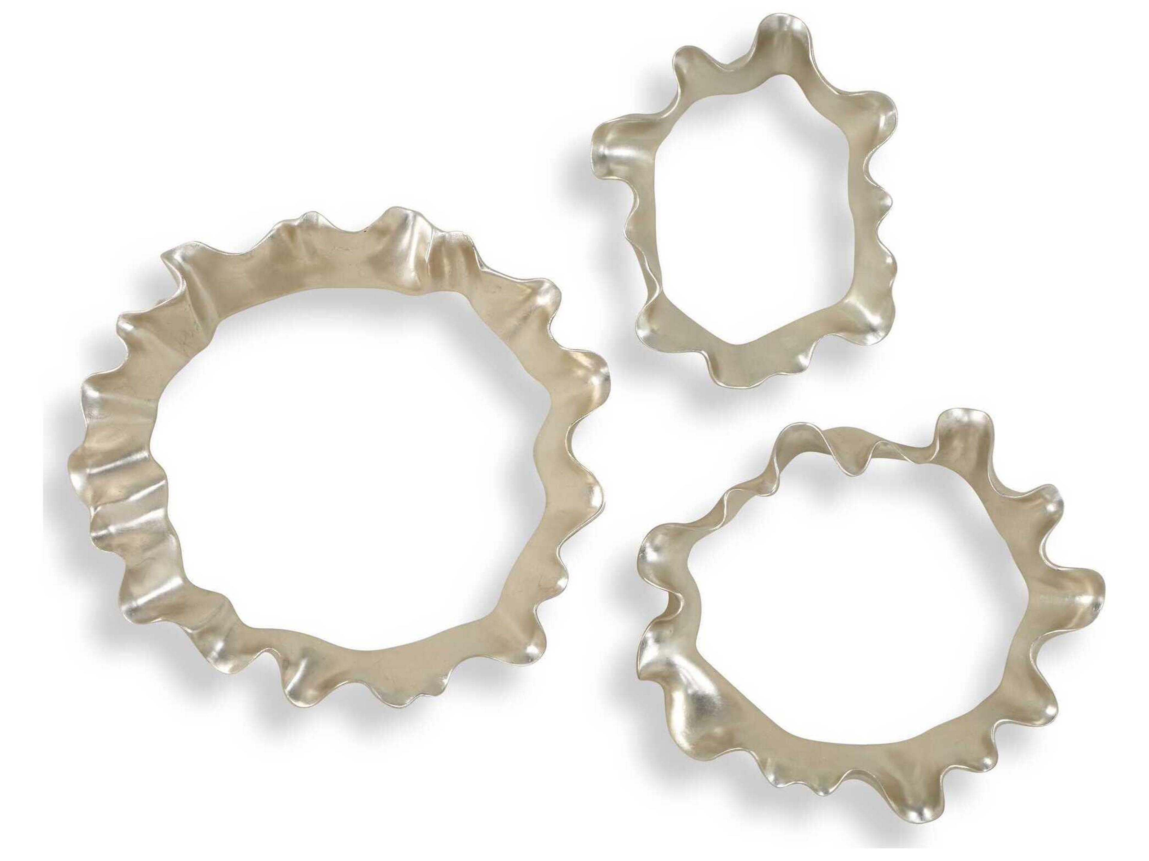 Ripple Effect Silver Wall Art Set of 3