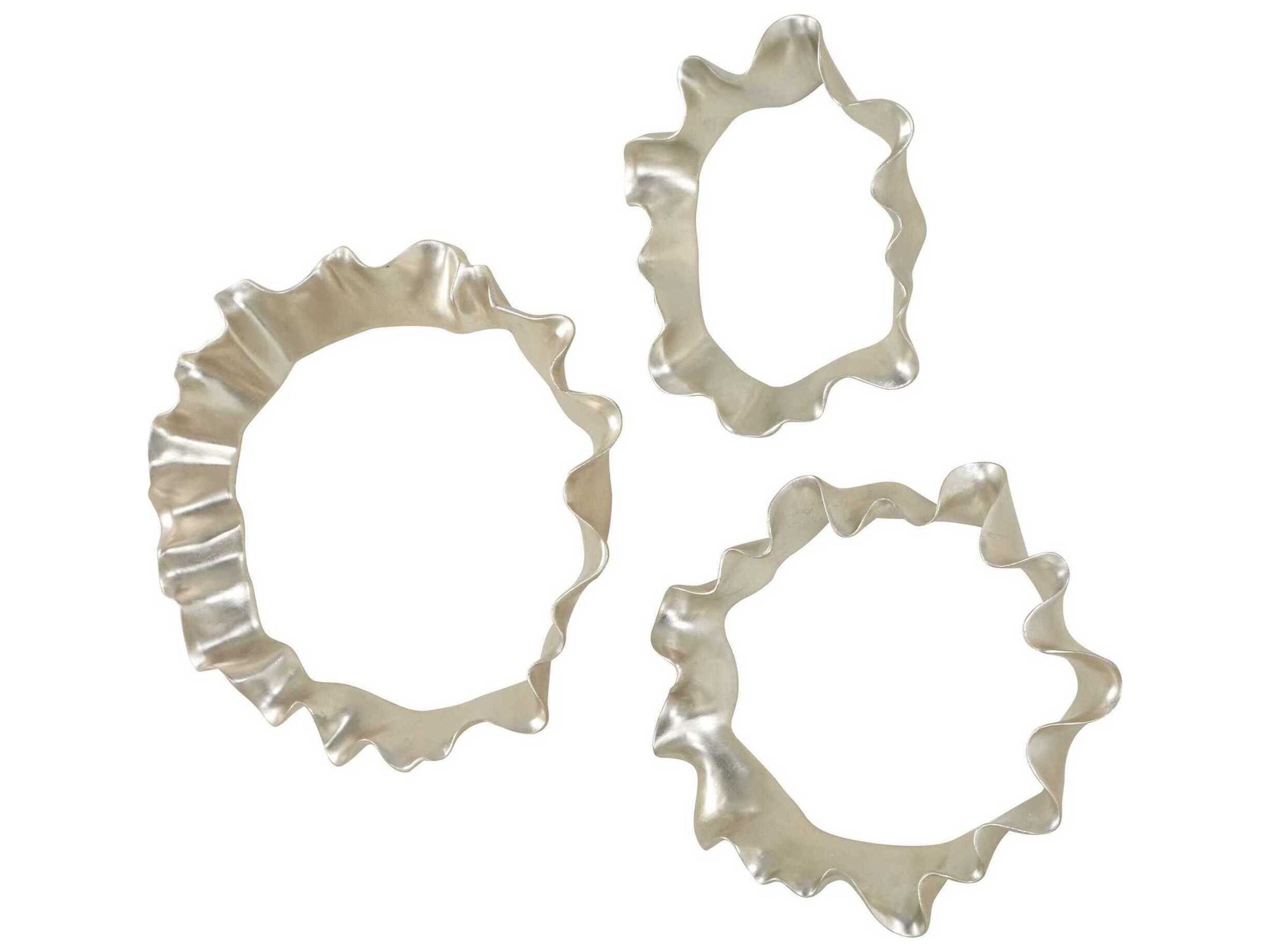 Uttermost Ripple Effect Silver Wall Art Set of 3