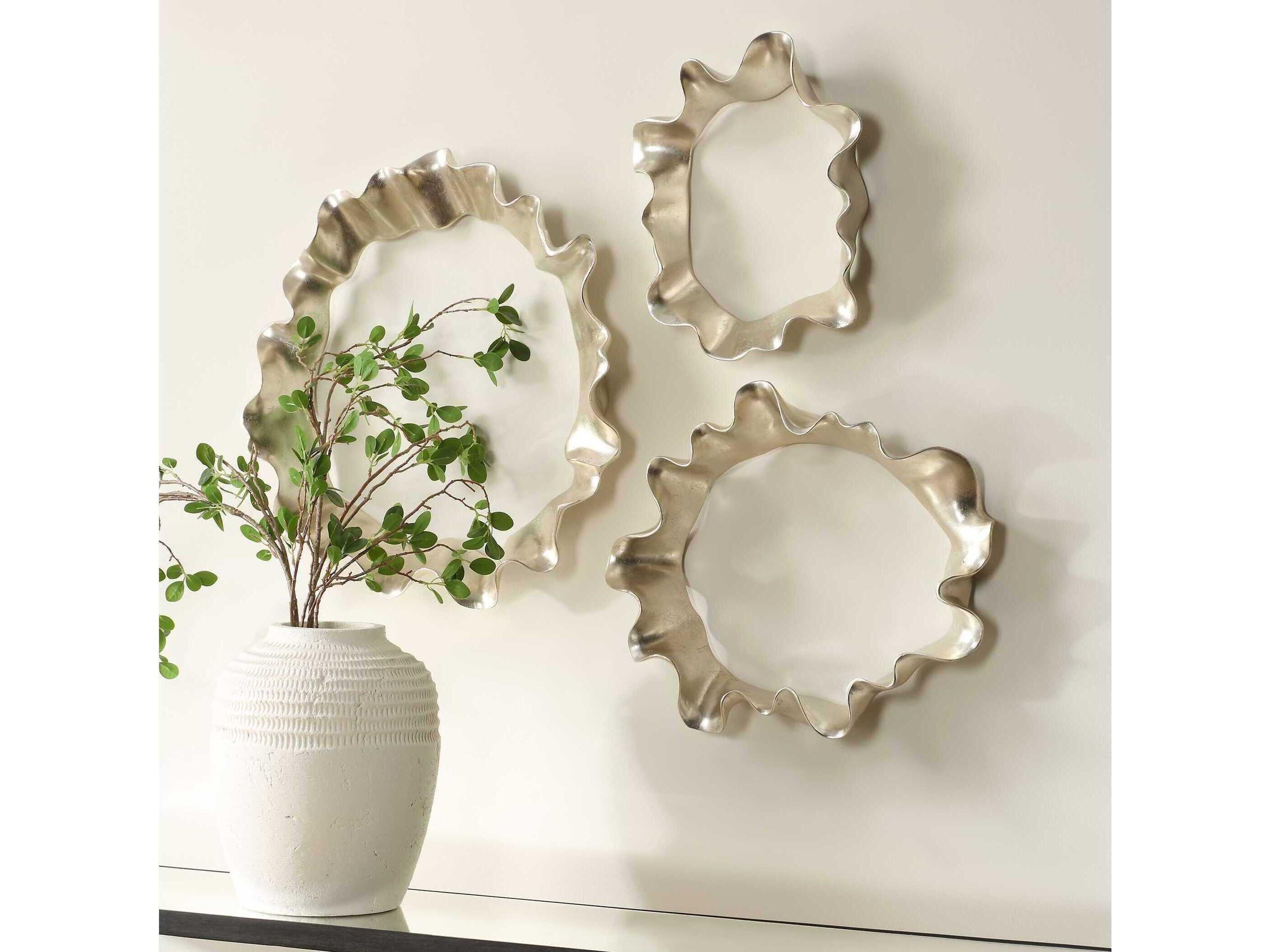 Uttermost Ripple Effect Silver Wall Art Set of 3