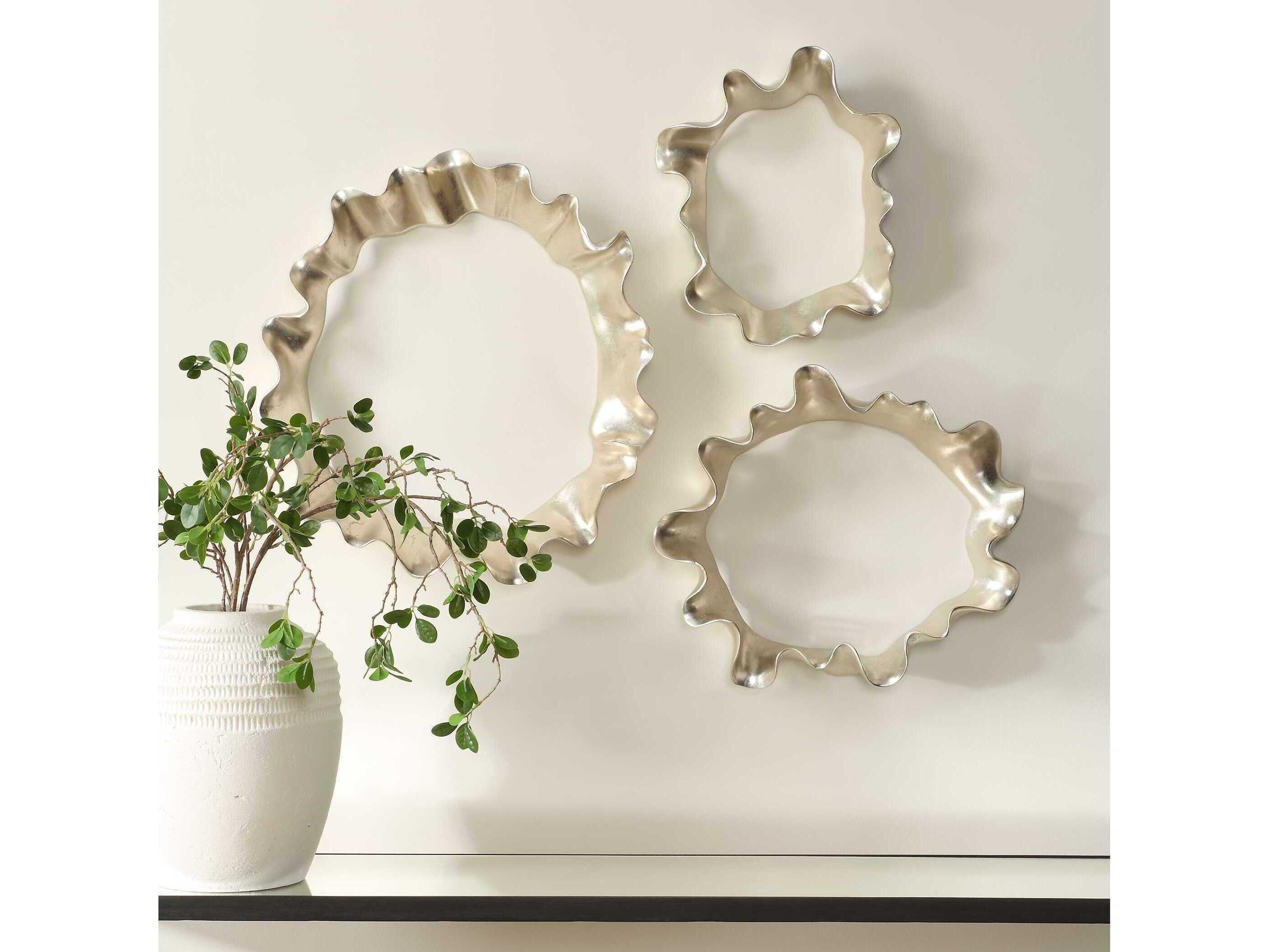 Uttermost Ripple Effect Silver Wall Art Set of 3