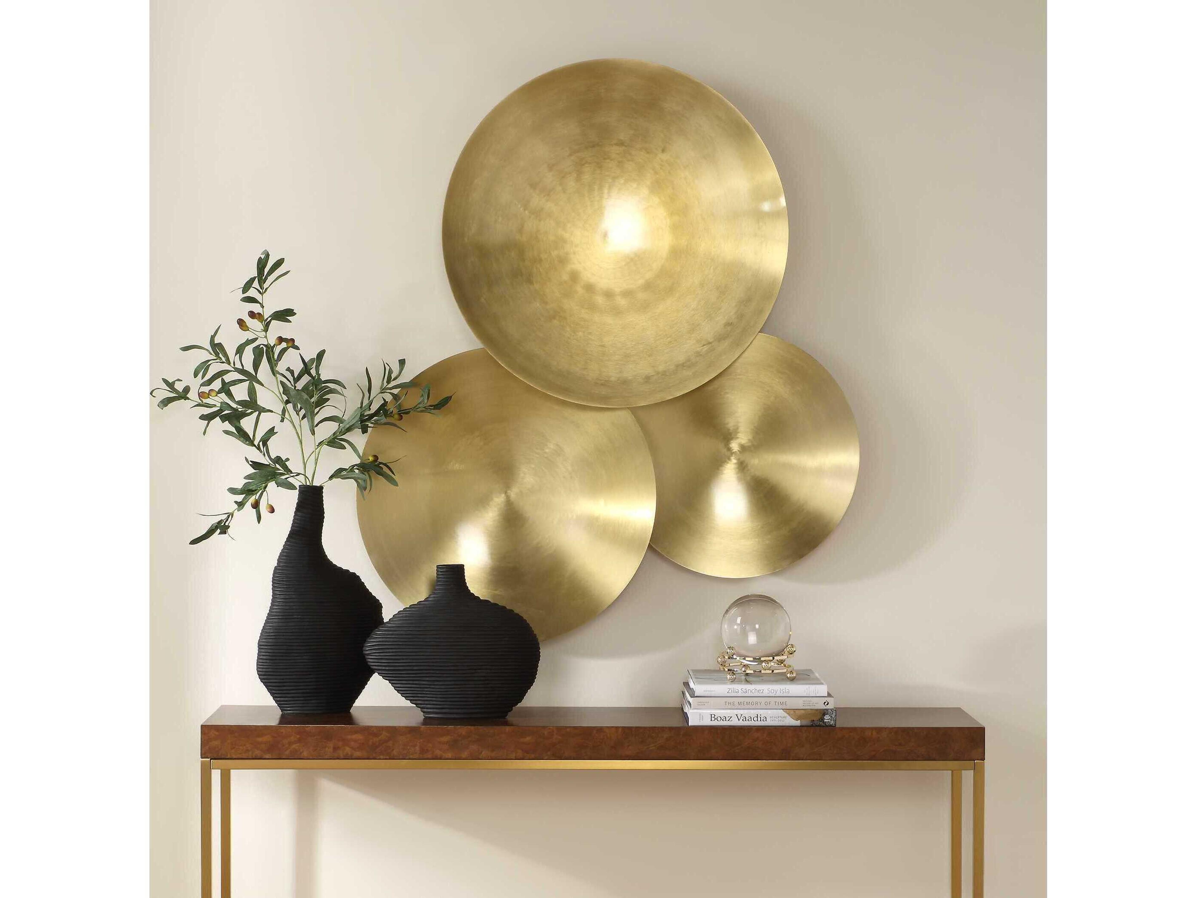 Uttermost Cymbalic Round Brass Wall Art Set of 3