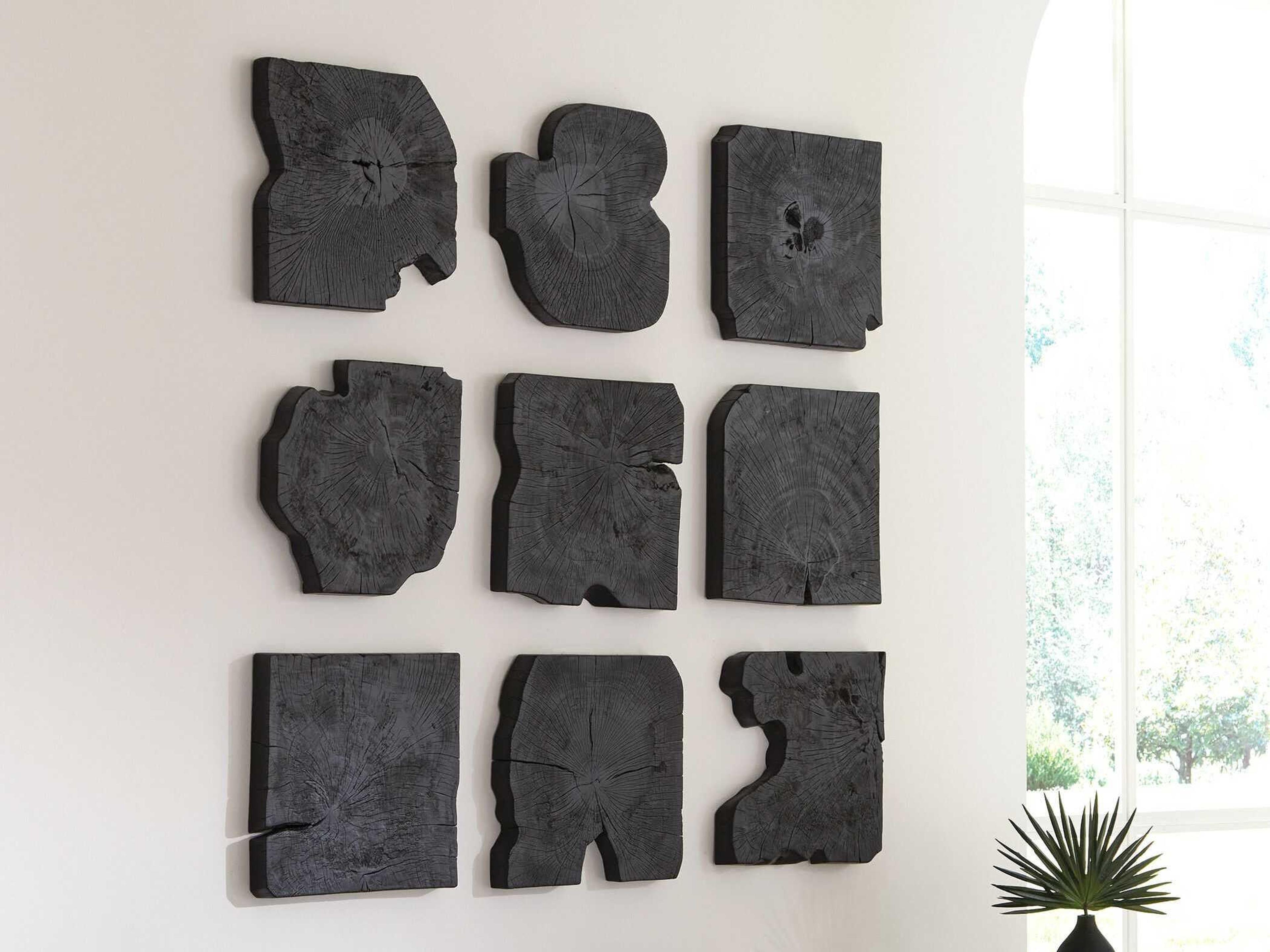Bahati Black Wood Wall Decor Set of 9