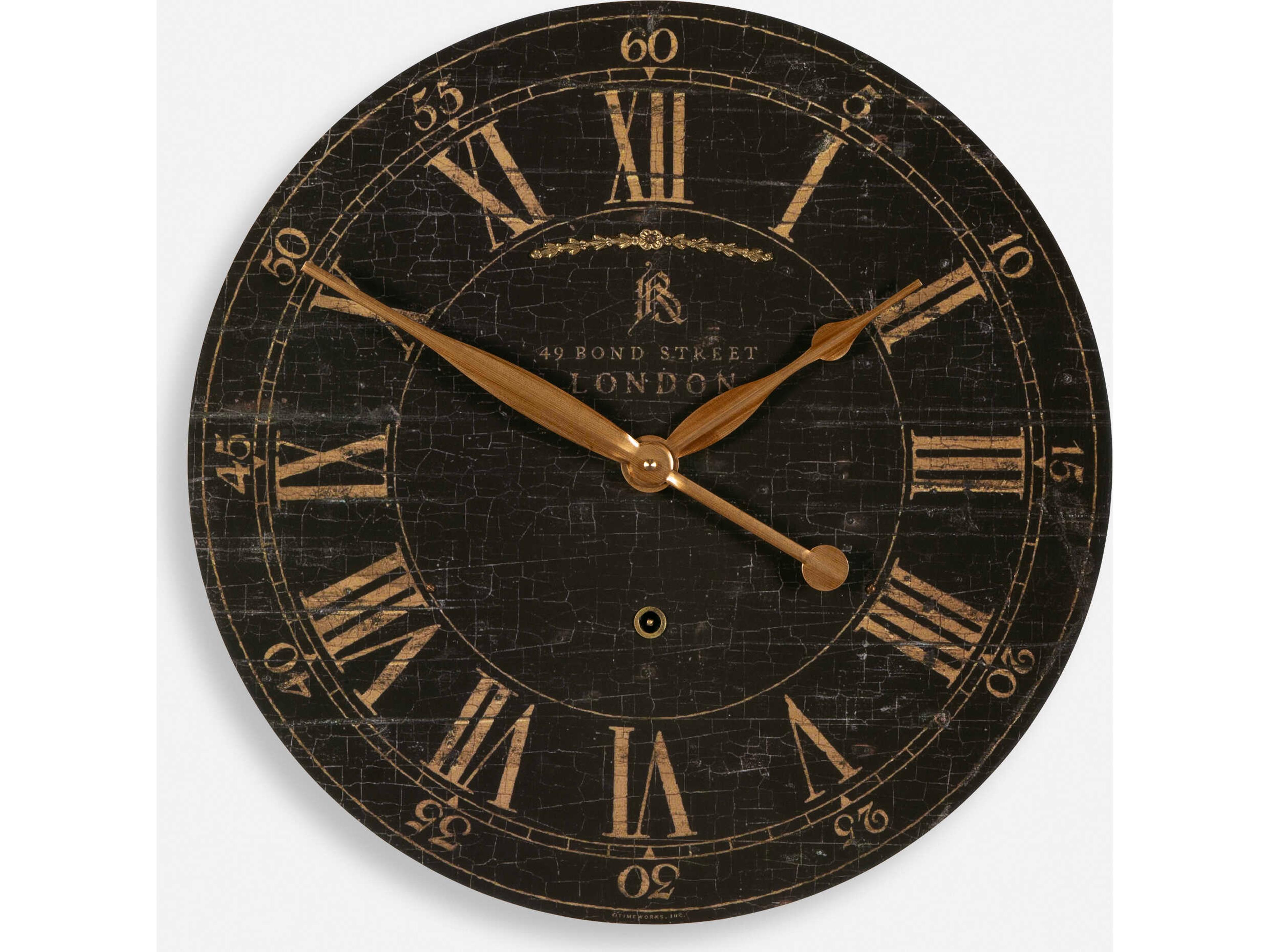 Bond Street 18" Black Wall Clock
