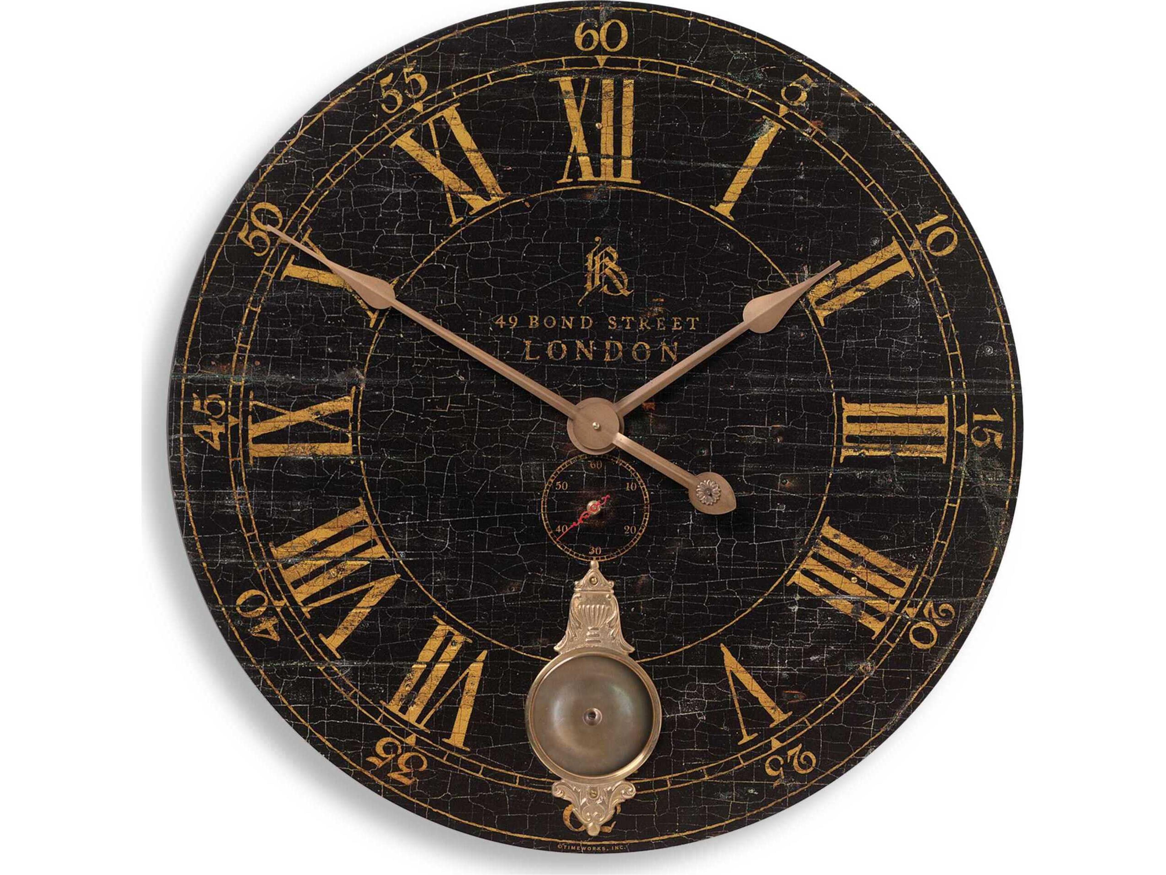 Bond Street 30" Black Wall Clock