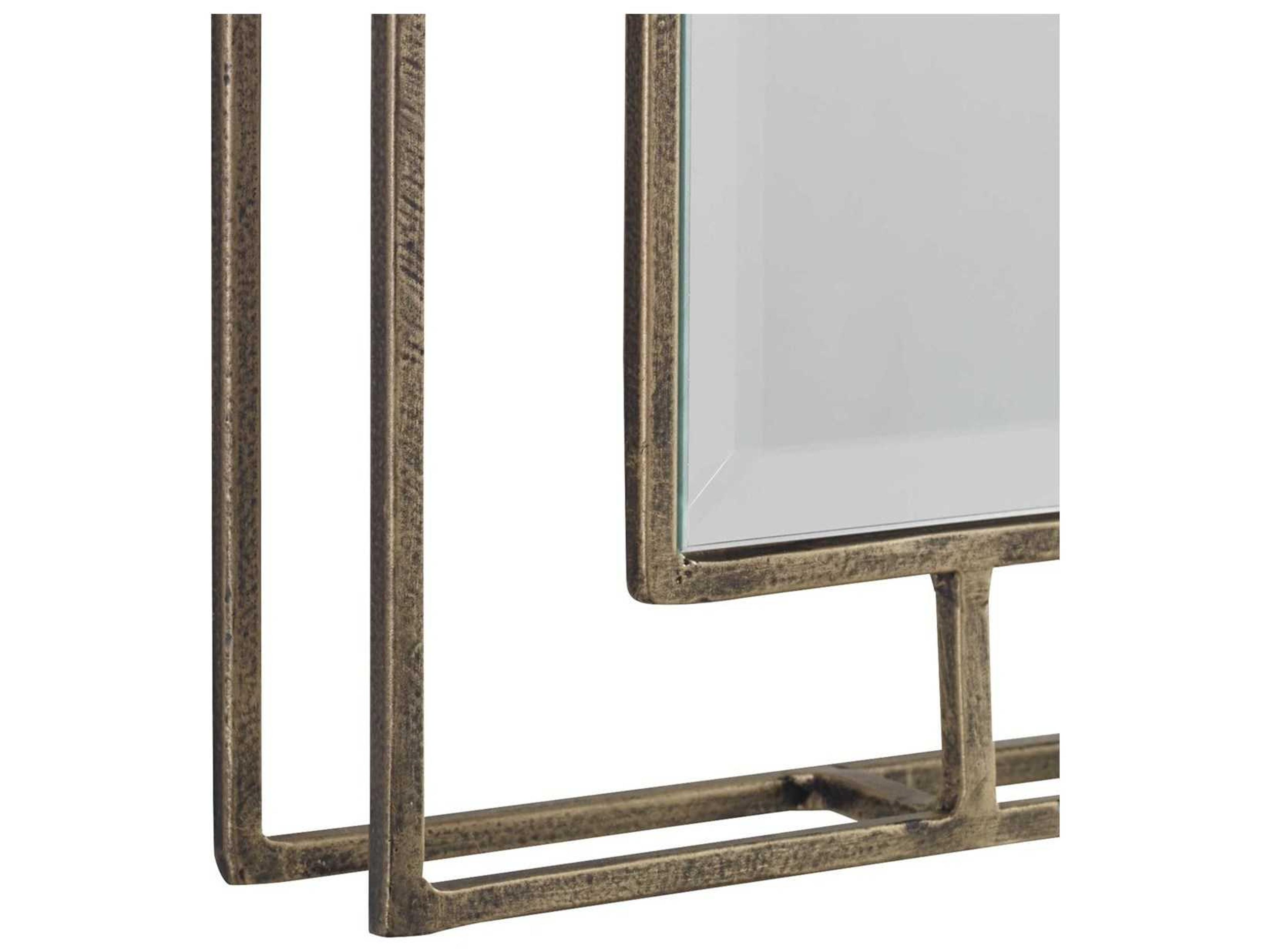 Uttermost Rutledge Antiqued Gold Rectangular Wall Mirror Set of 2
