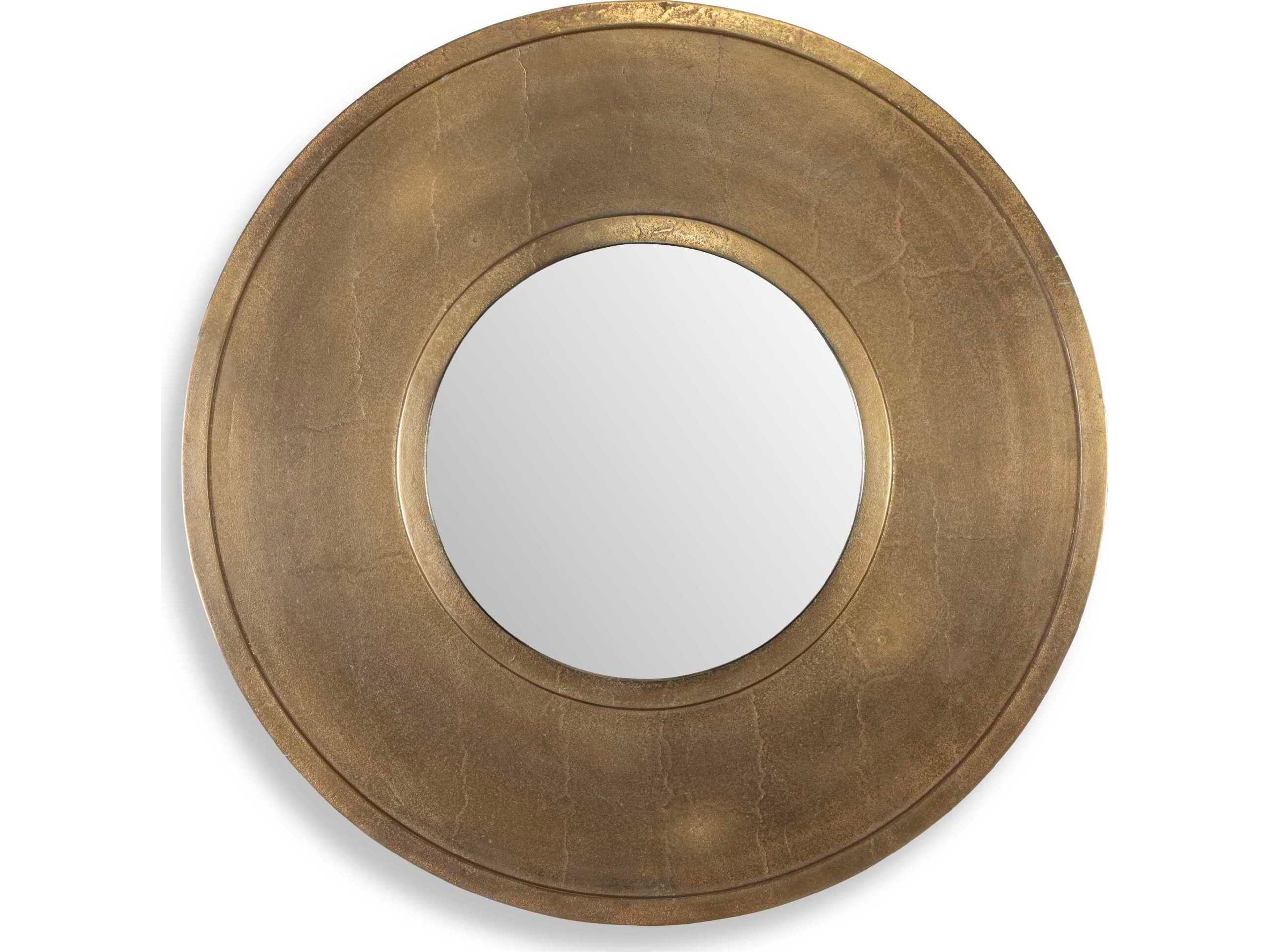 Uttermost Axel Antique Brass Round Wall Mirror