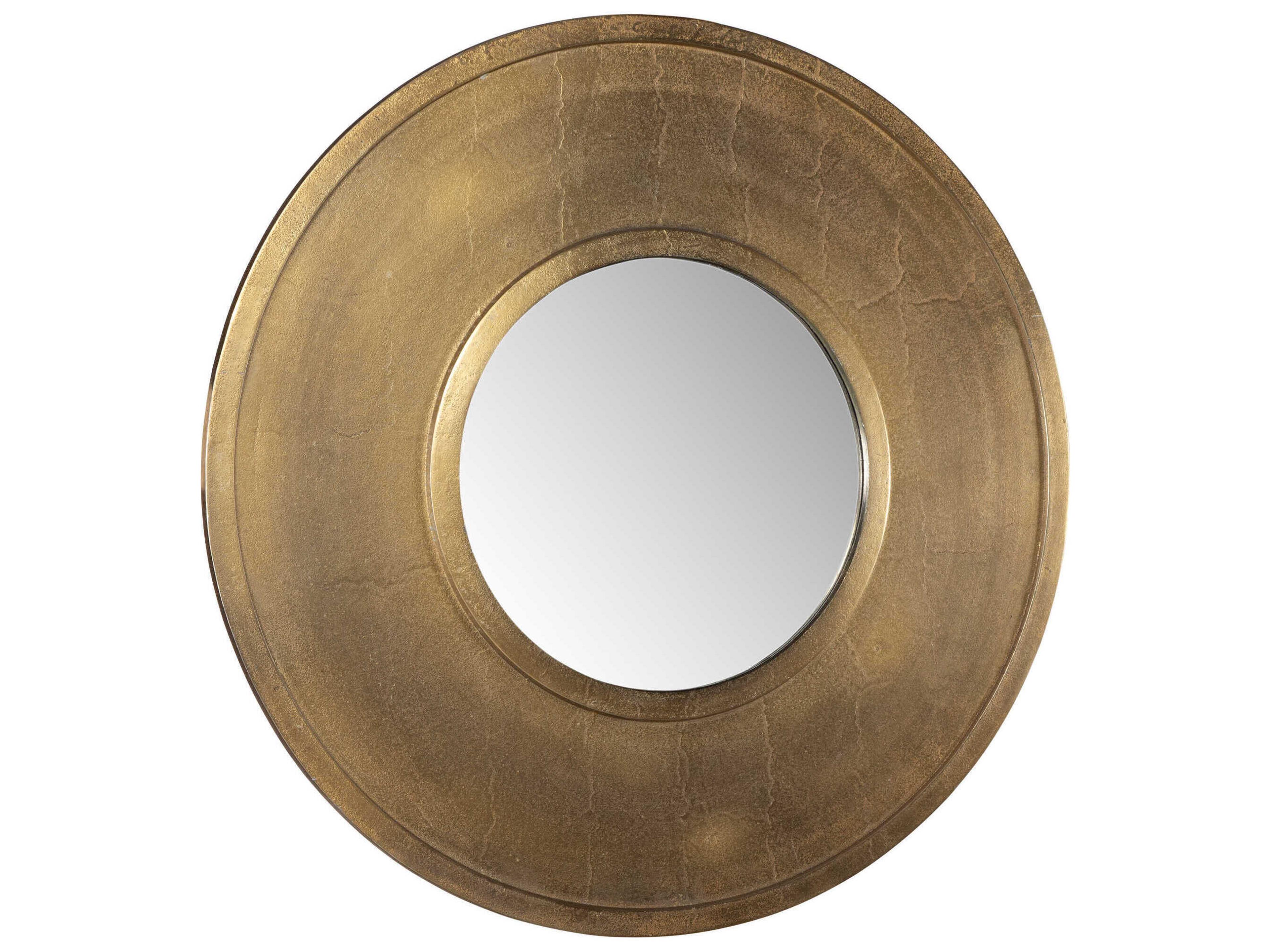 Uttermost Axel Antique Brass Round Wall Mirror
