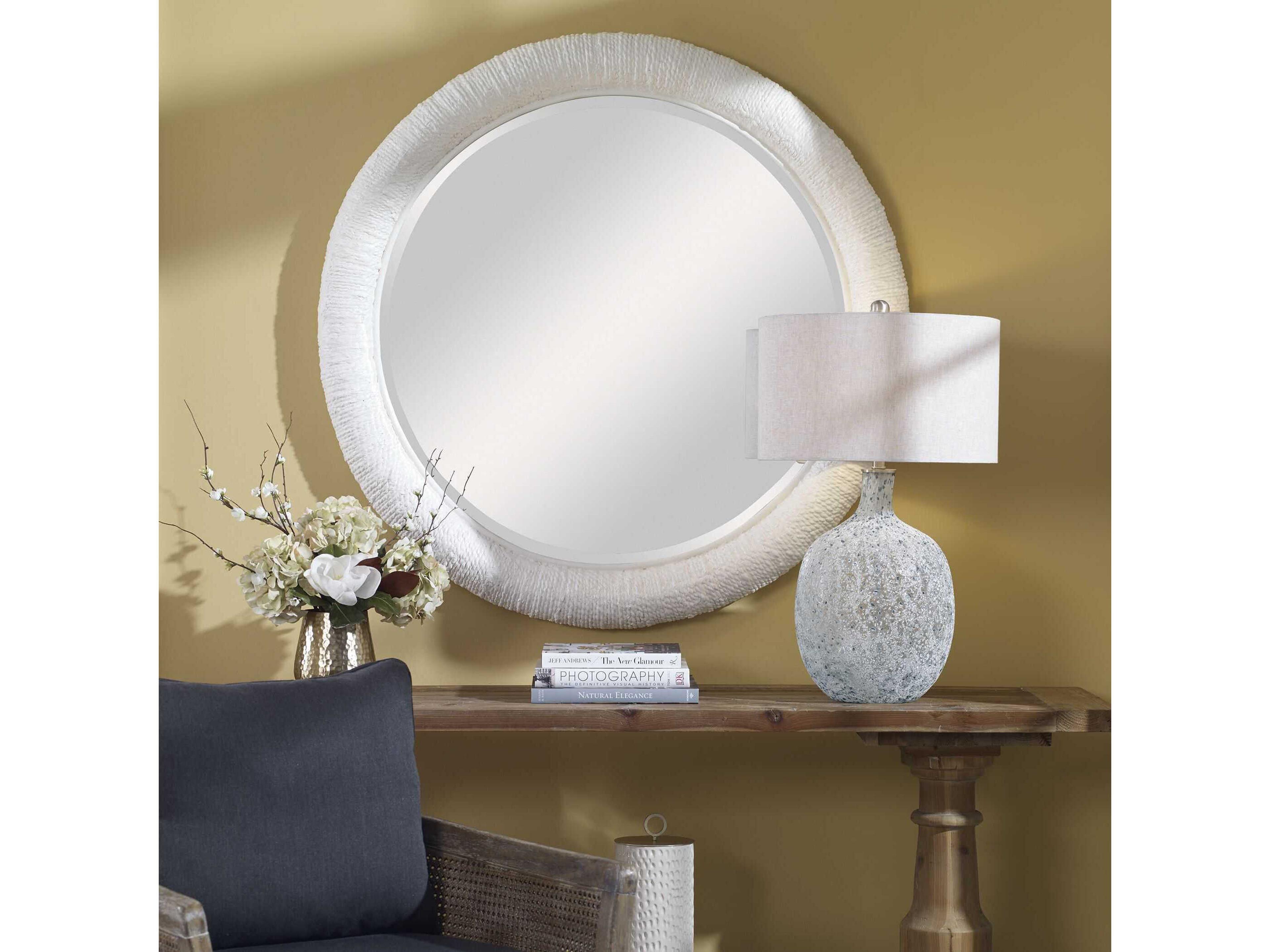Uttermost Mariner White Round Wall Mirror