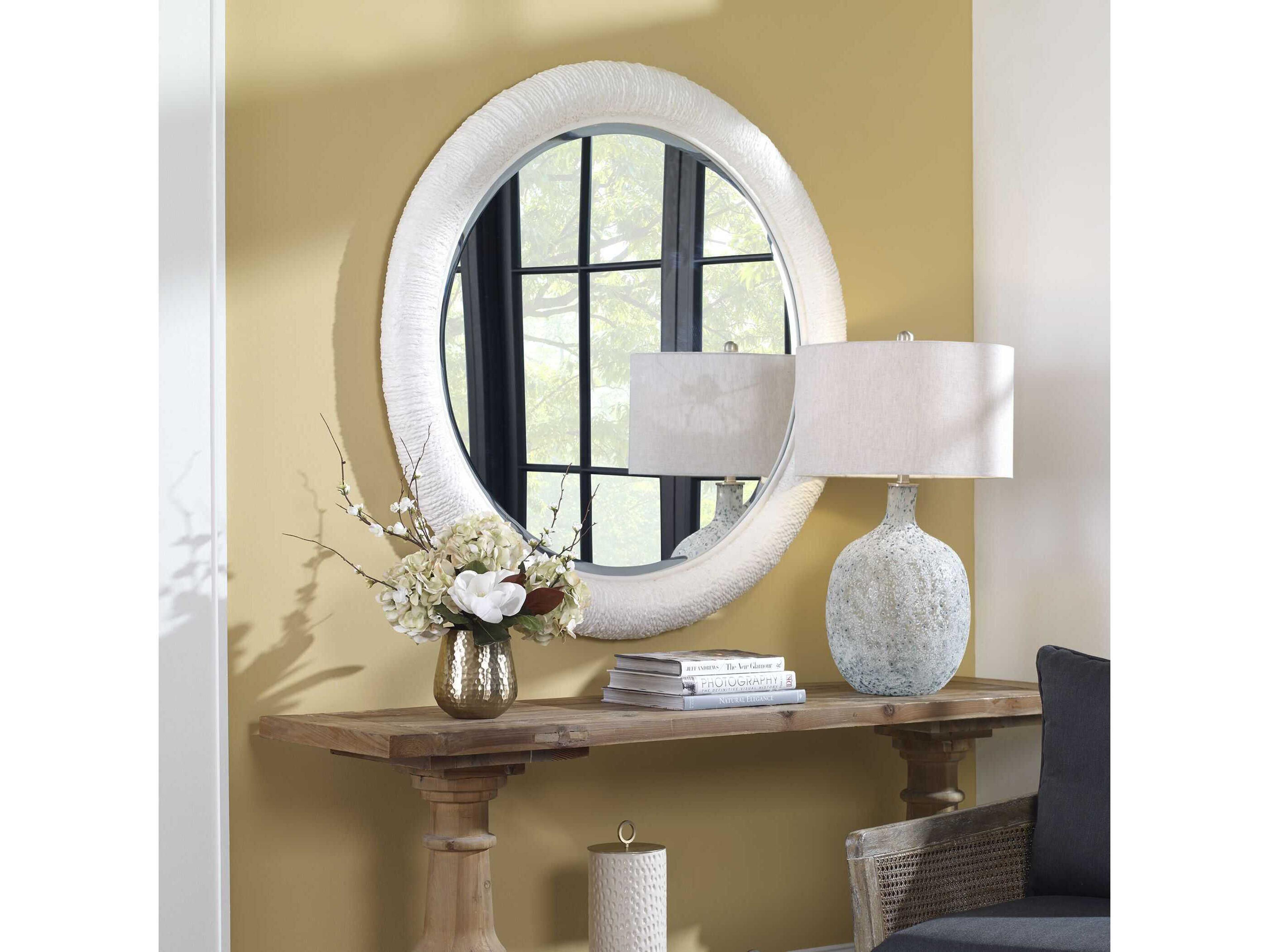 Uttermost Mariner White Round Wall Mirror