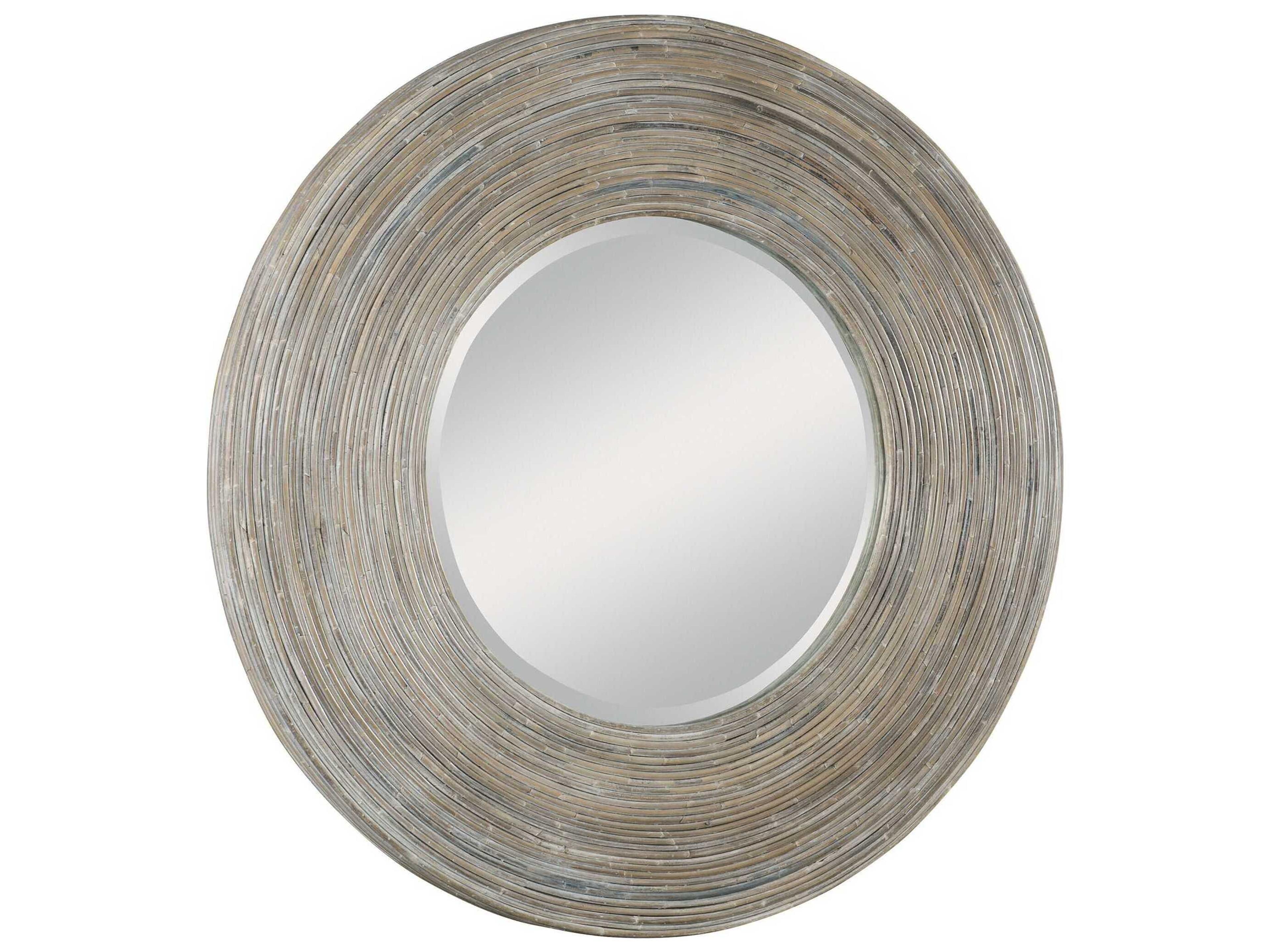 Uttermost Vortex White Washed Round Wall Mirror