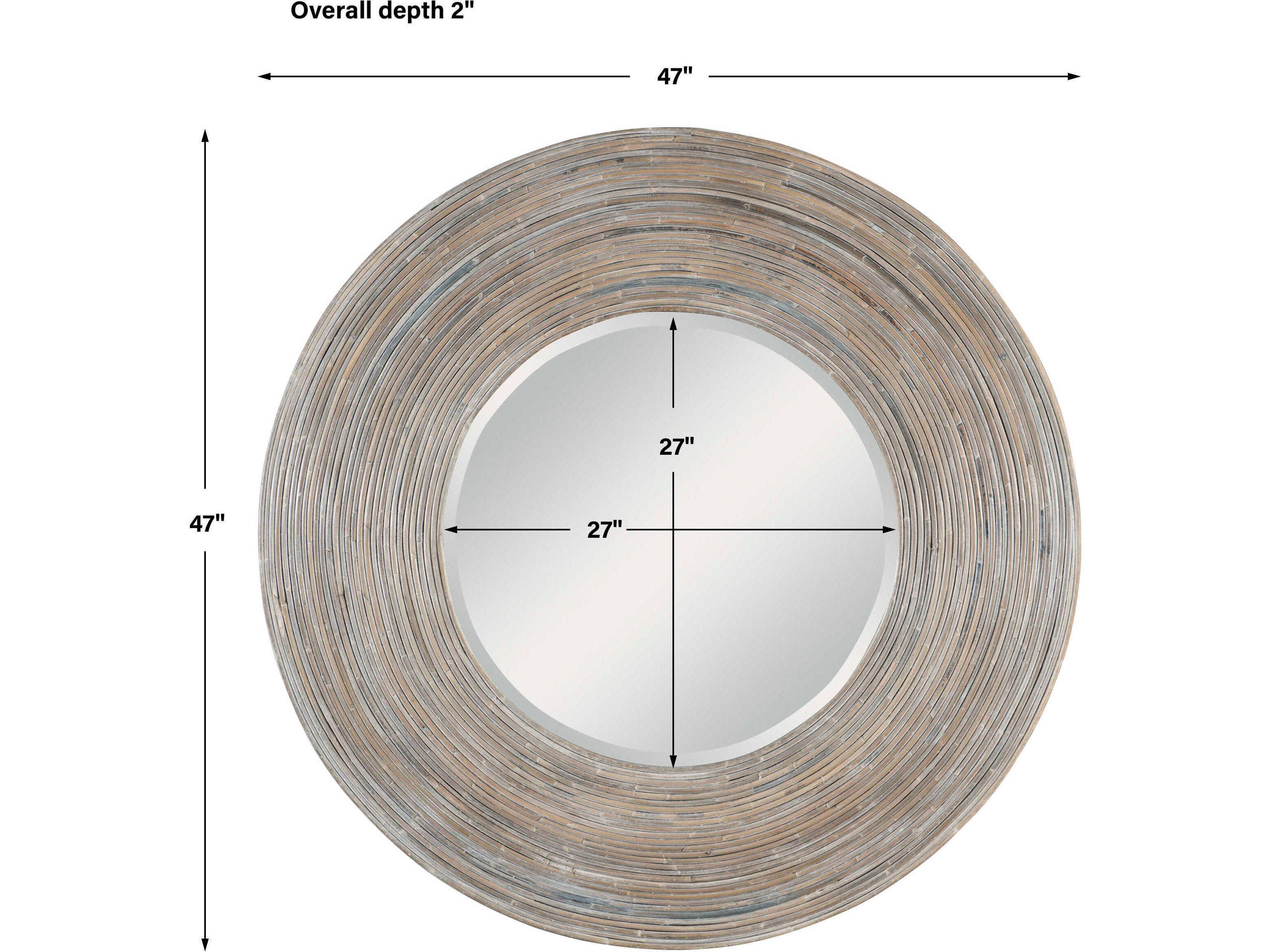 Uttermost Vortex White Washed Round Wall Mirror