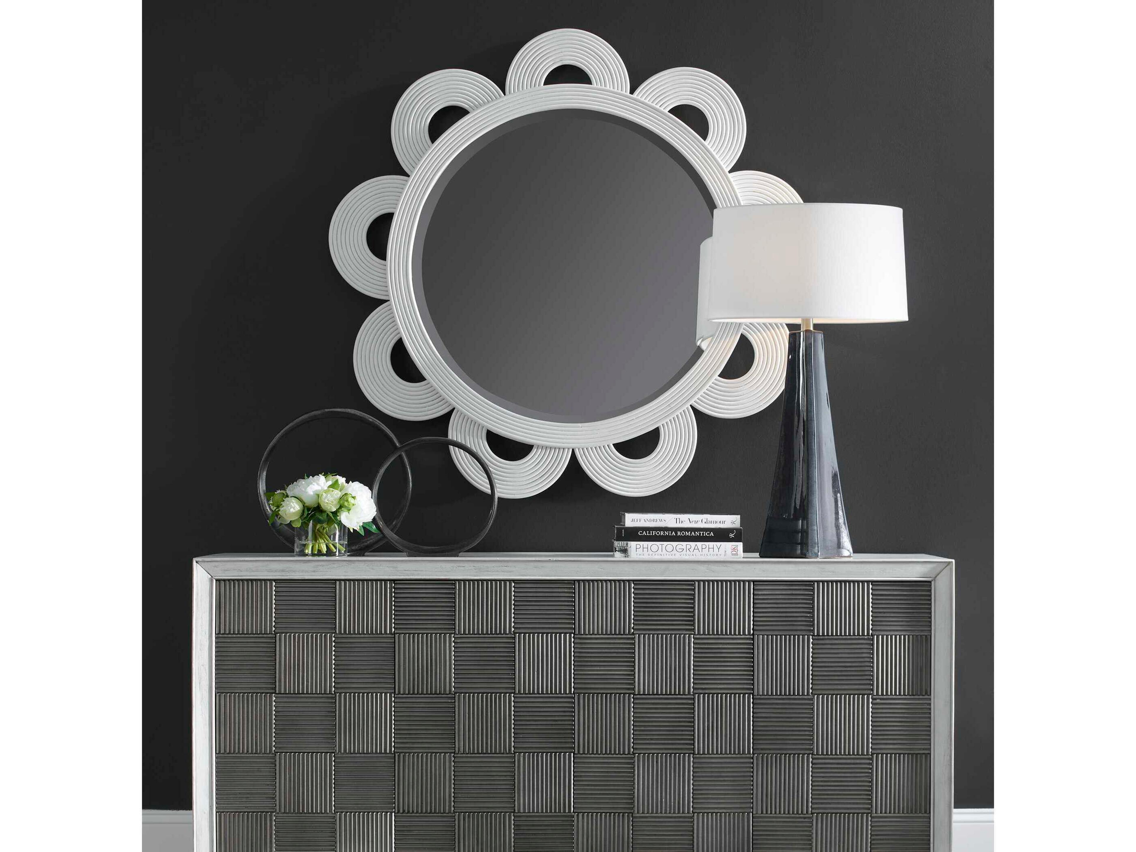 Uttermost Clematis Round Wall Mirror