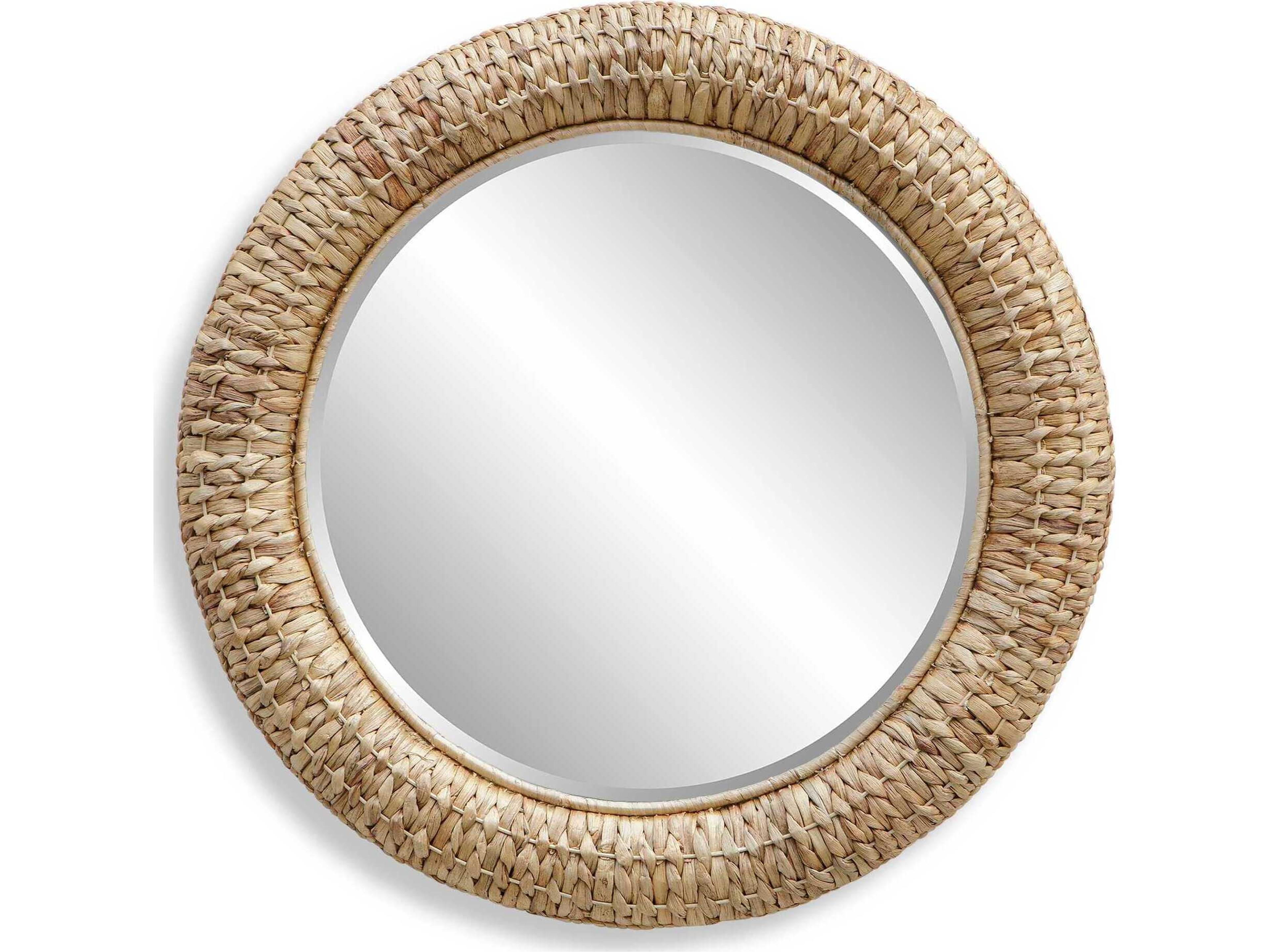 Twisted Seagrass Natural Round Wall Mirror