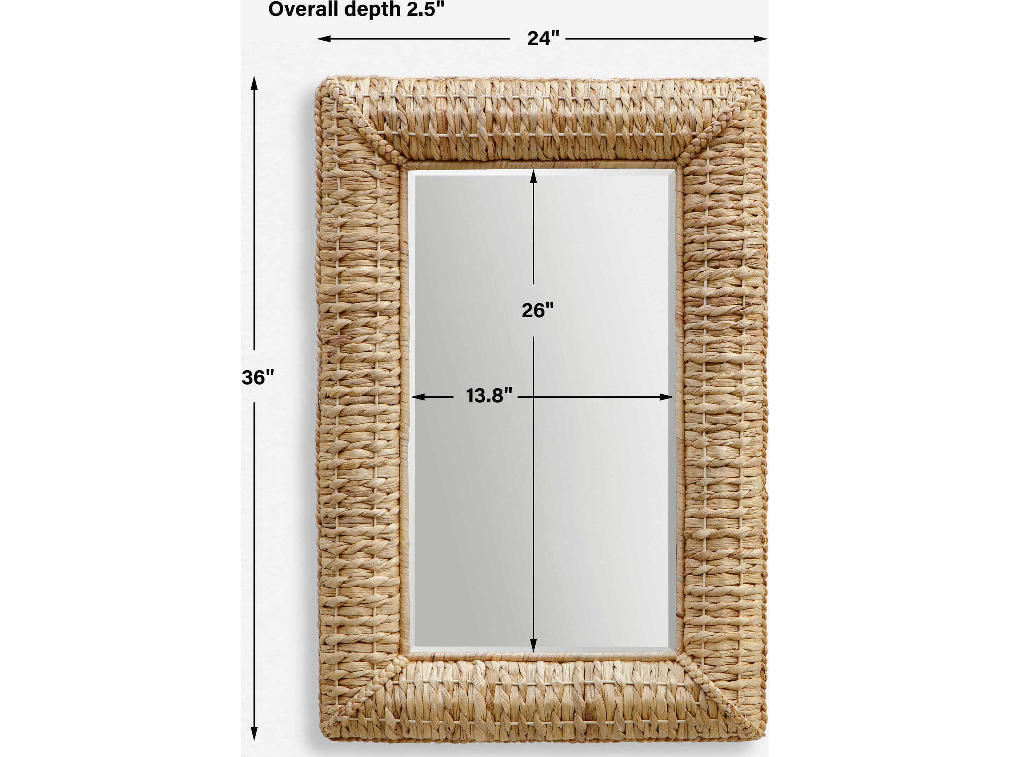 Uttermost Twisted Seagrass Natural Rectangular Wall Mirror