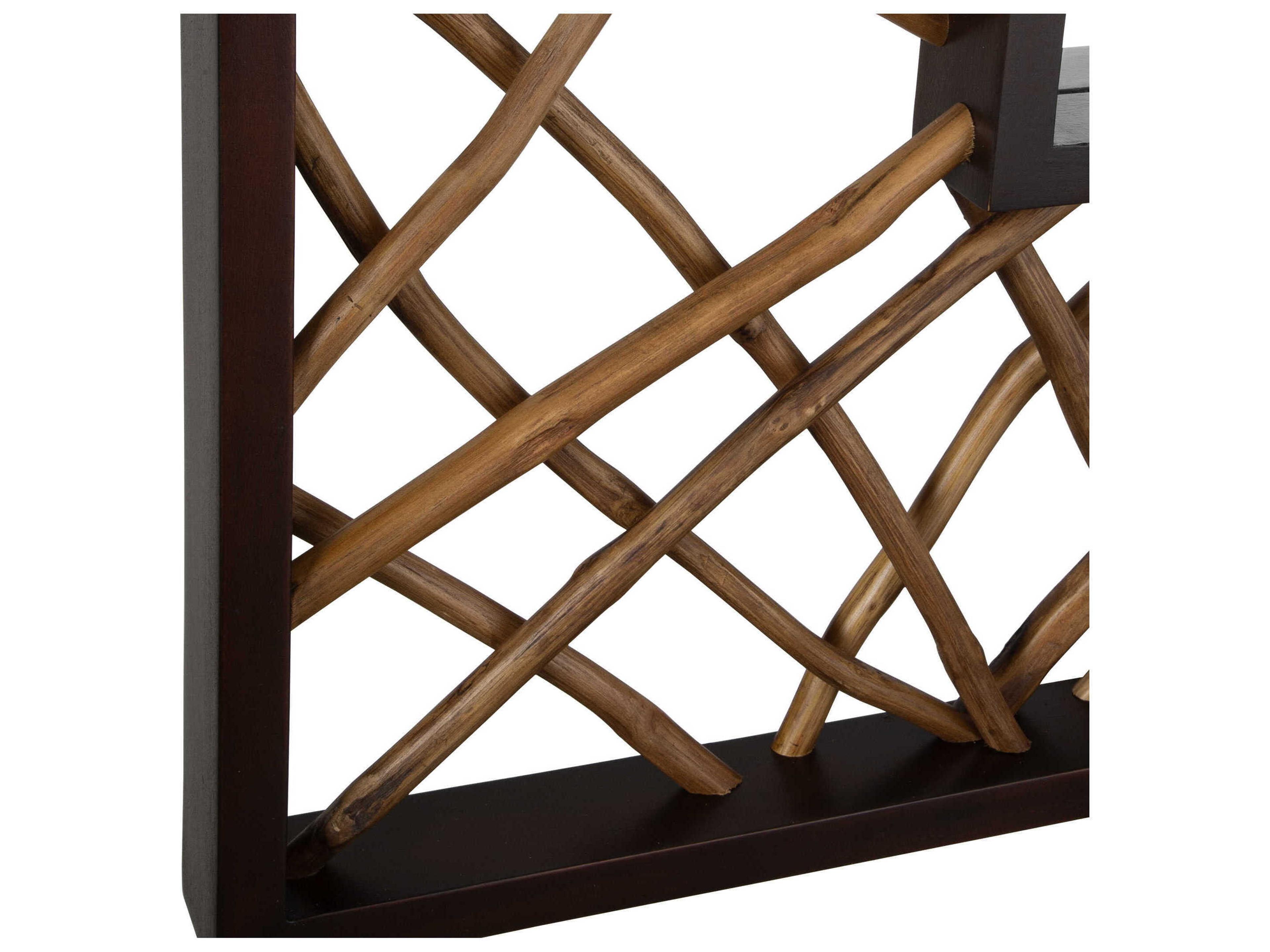 Uttermost Teak Maze Walnut Stain Rectangular Wall Mirror