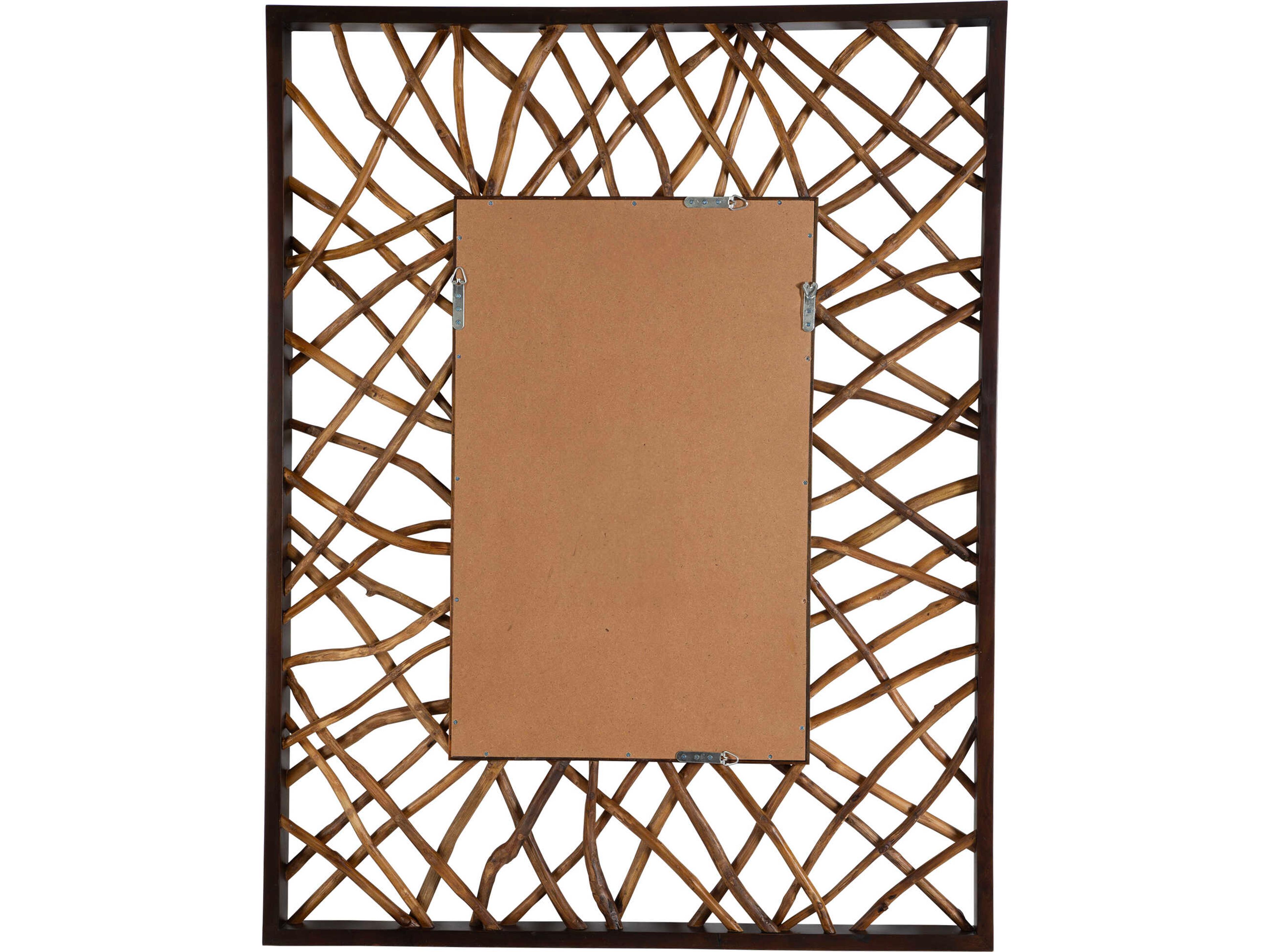 Uttermost Teak Maze Walnut Stain Rectangular Wall Mirror