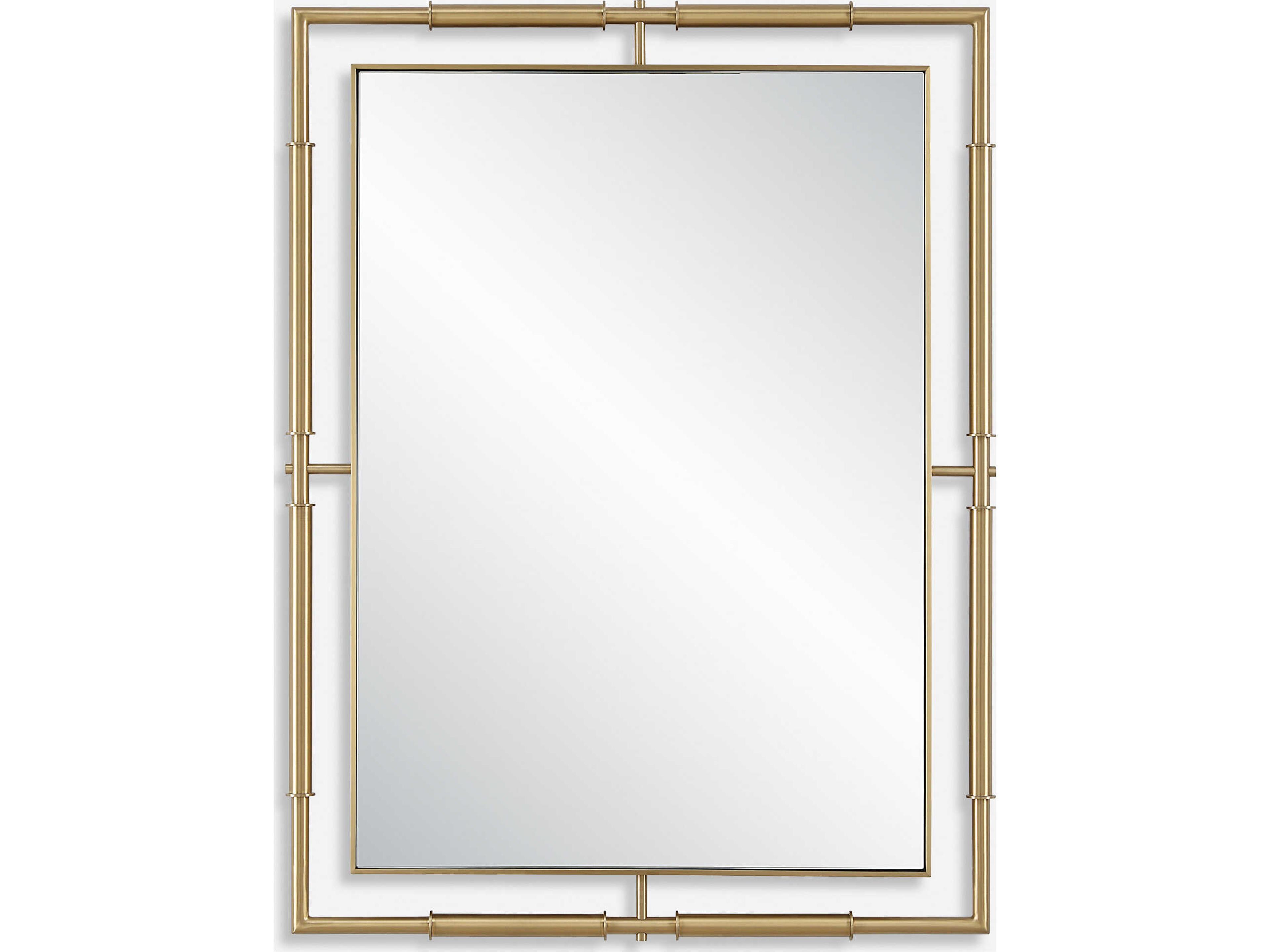 It's All Connected Plated Brass Rectangular Wall Mirror