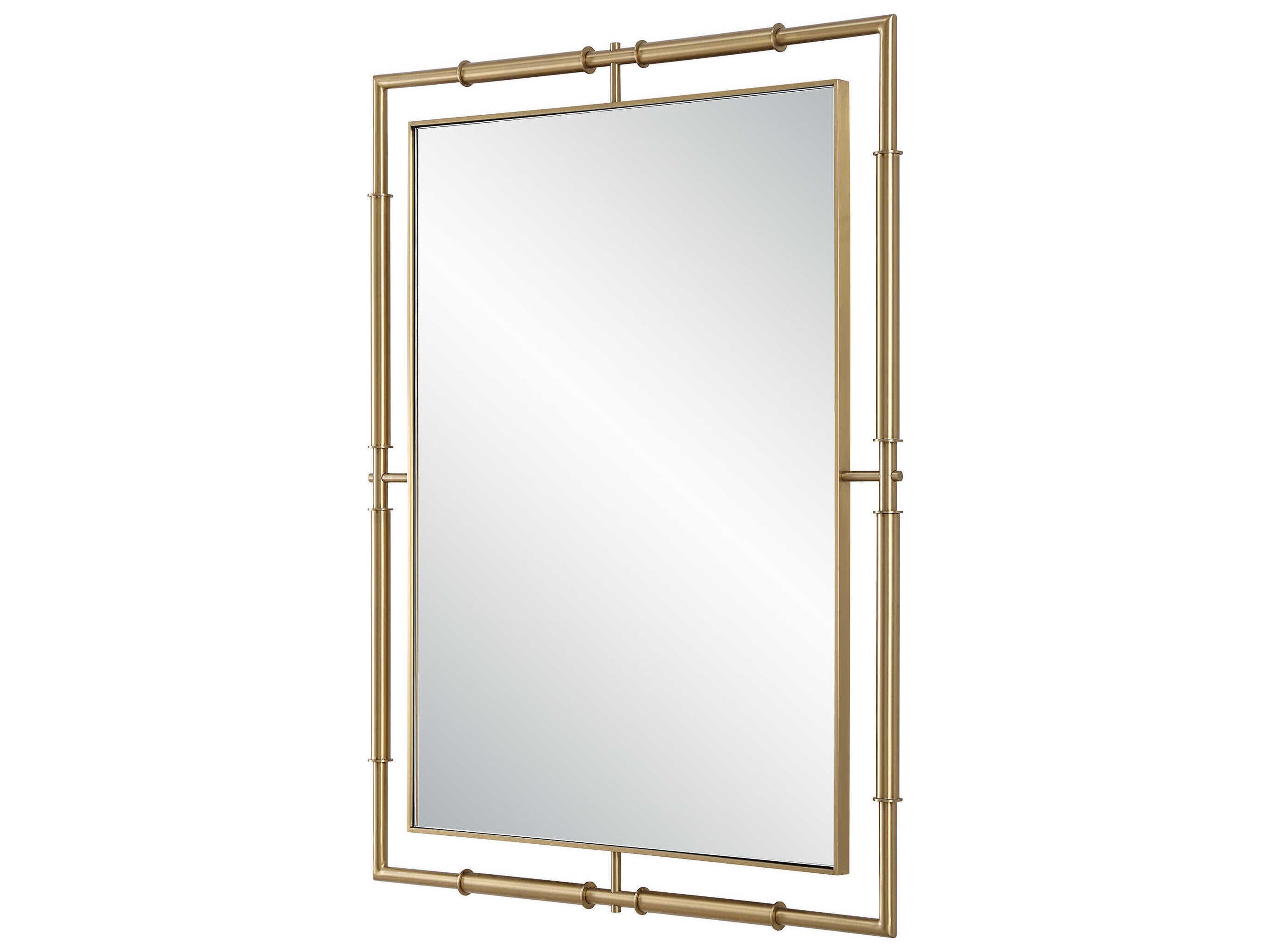 Uttermost It's All Connected Plated Brass Rectangular Wall Mirror