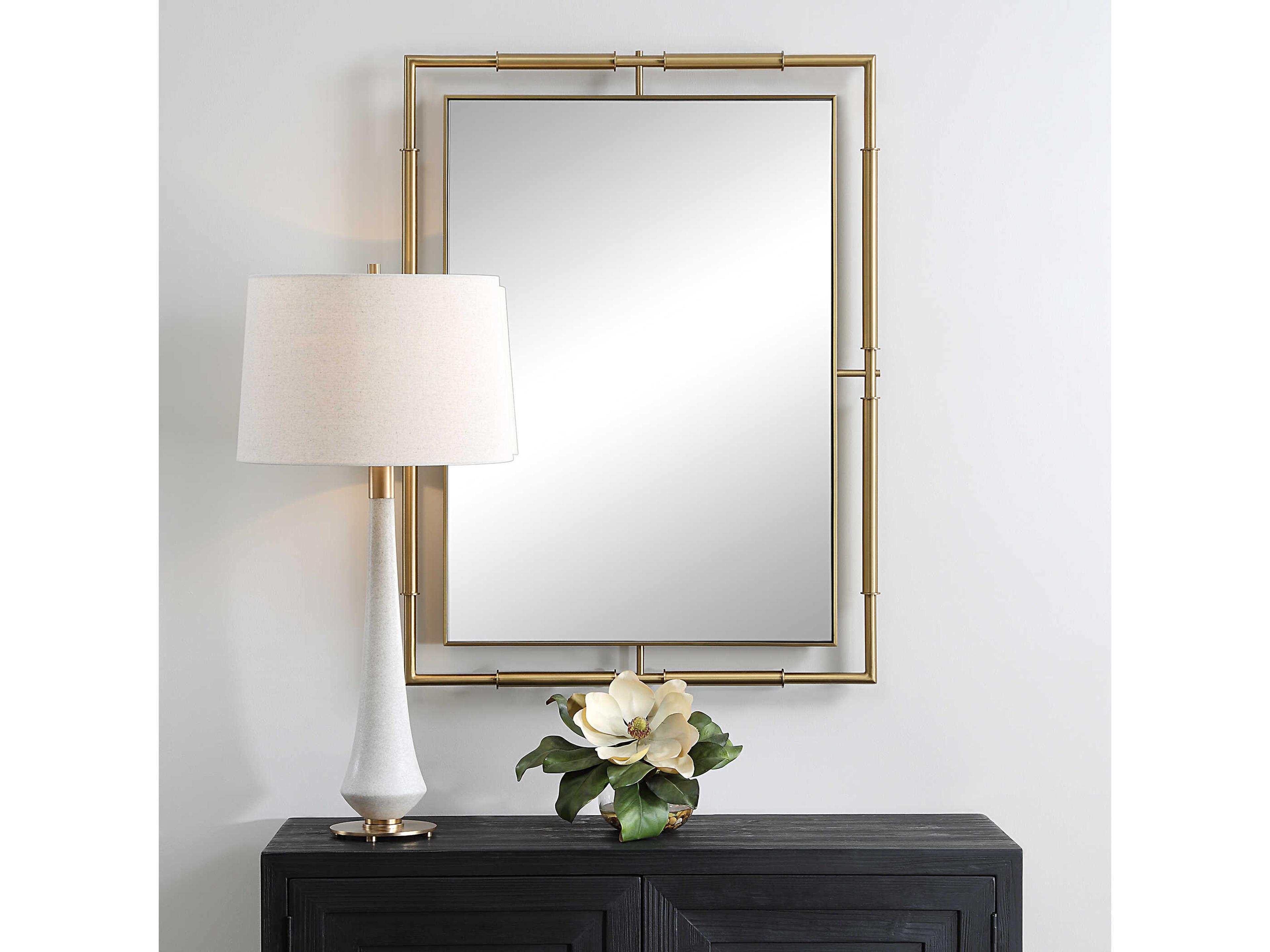 Uttermost It's All Connected Plated Brass Rectangular Wall Mirror