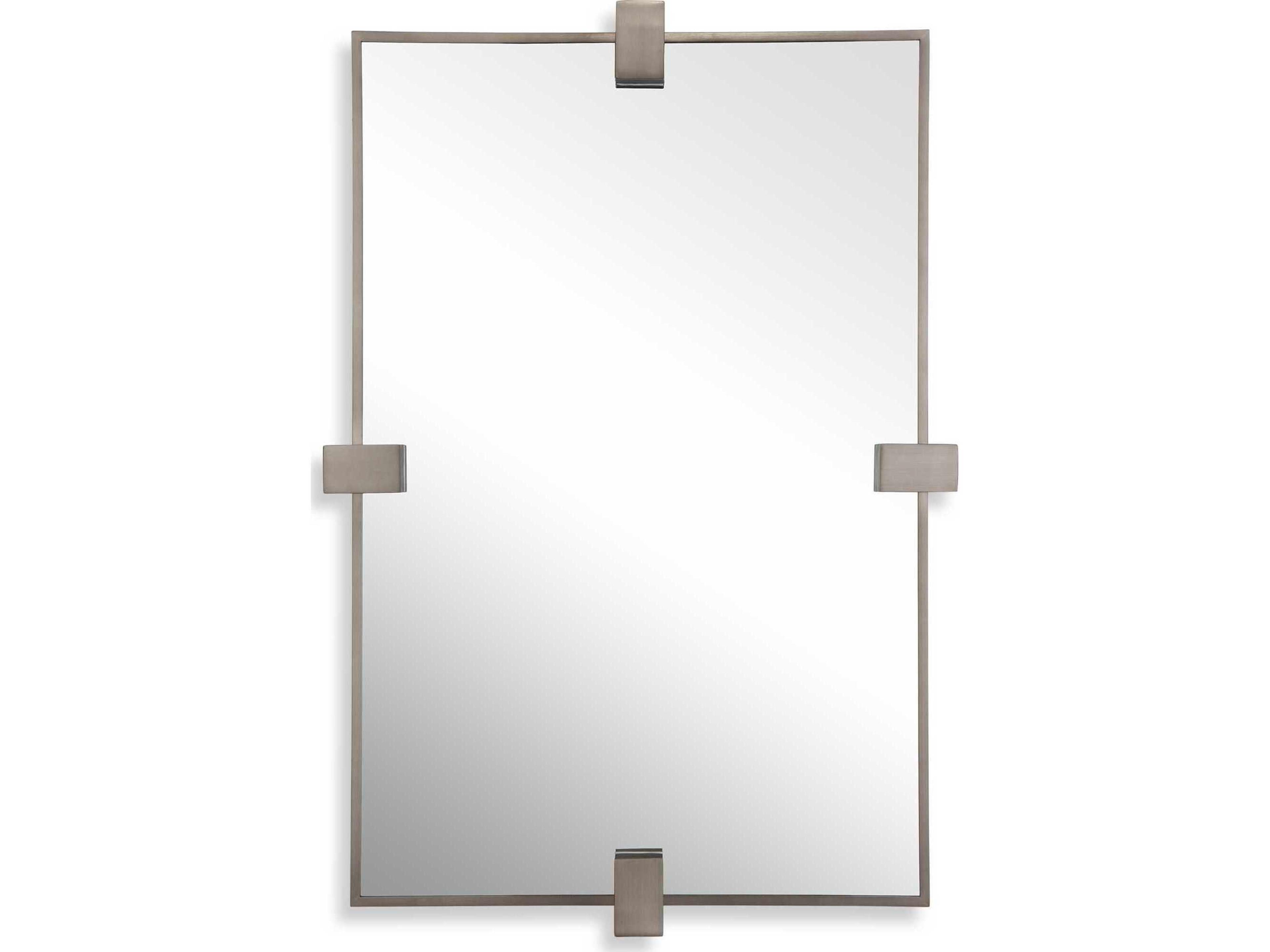 Uttermost Bateau Plated Brushed Gunmetal Rectangular Wall Mirror