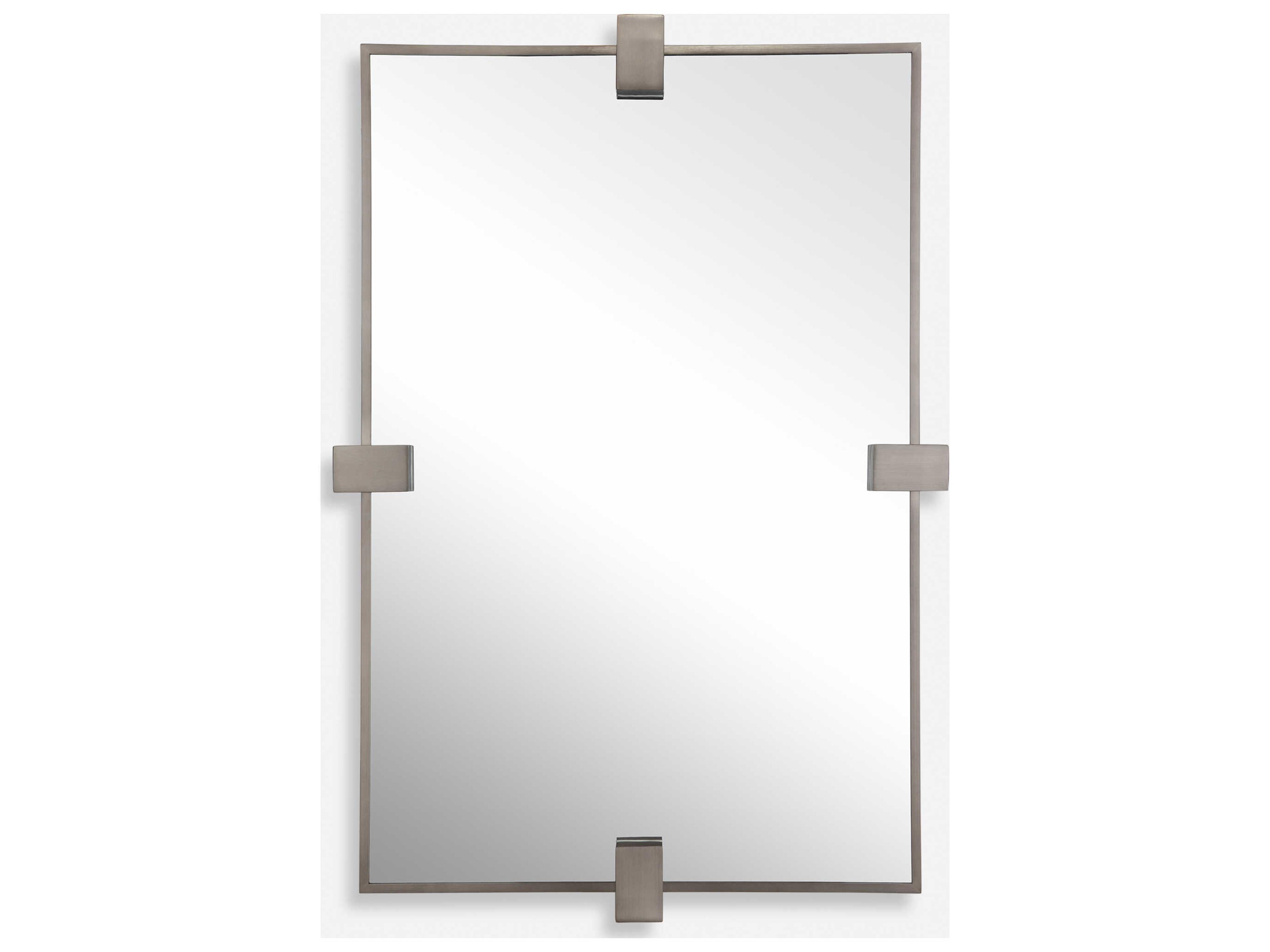 Uttermost Bateau Plated Brushed Gunmetal Rectangular Wall Mirror