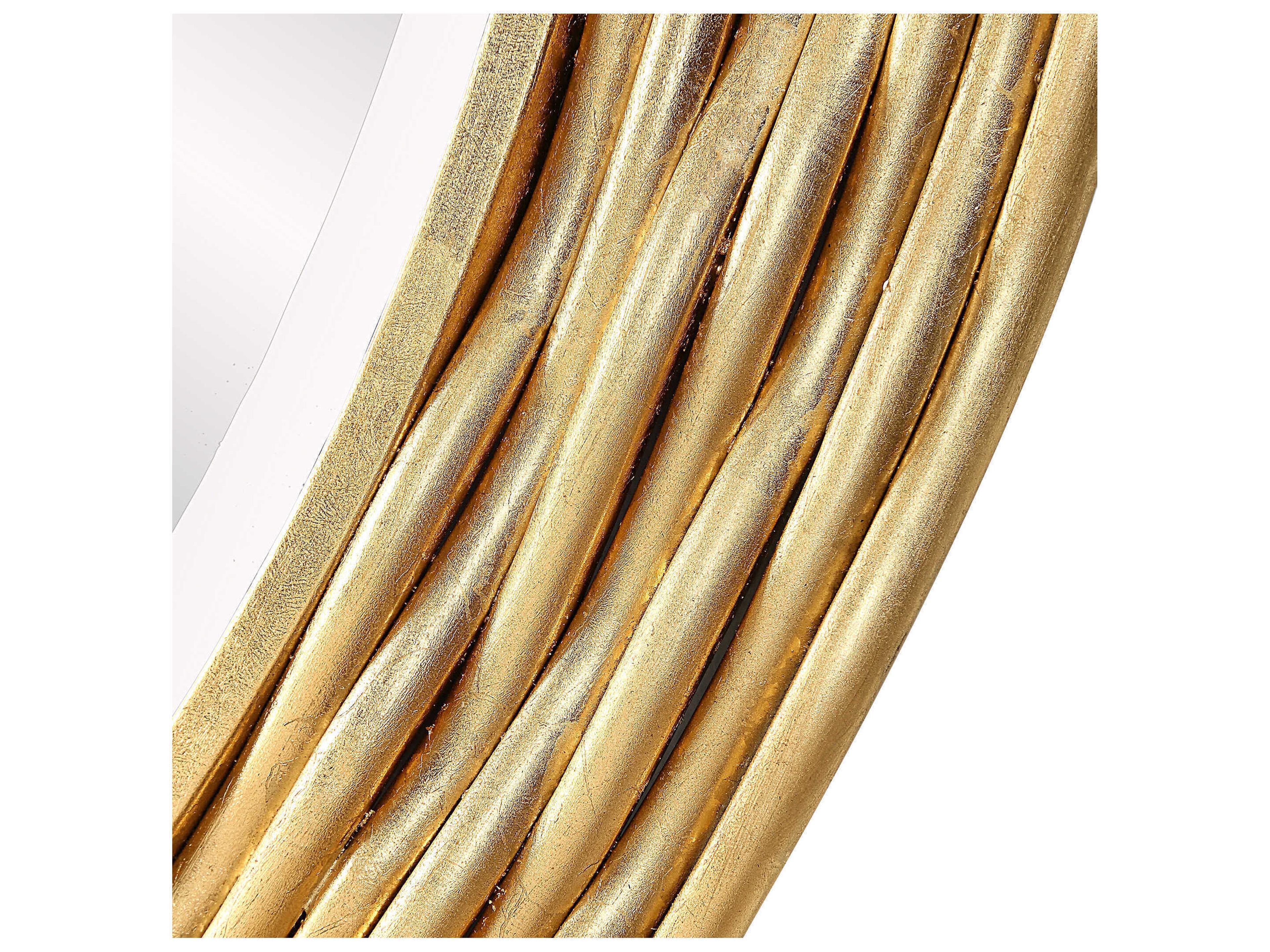 Uttermost Celeste Antiqued Gold Leaf Round Wall Mirror