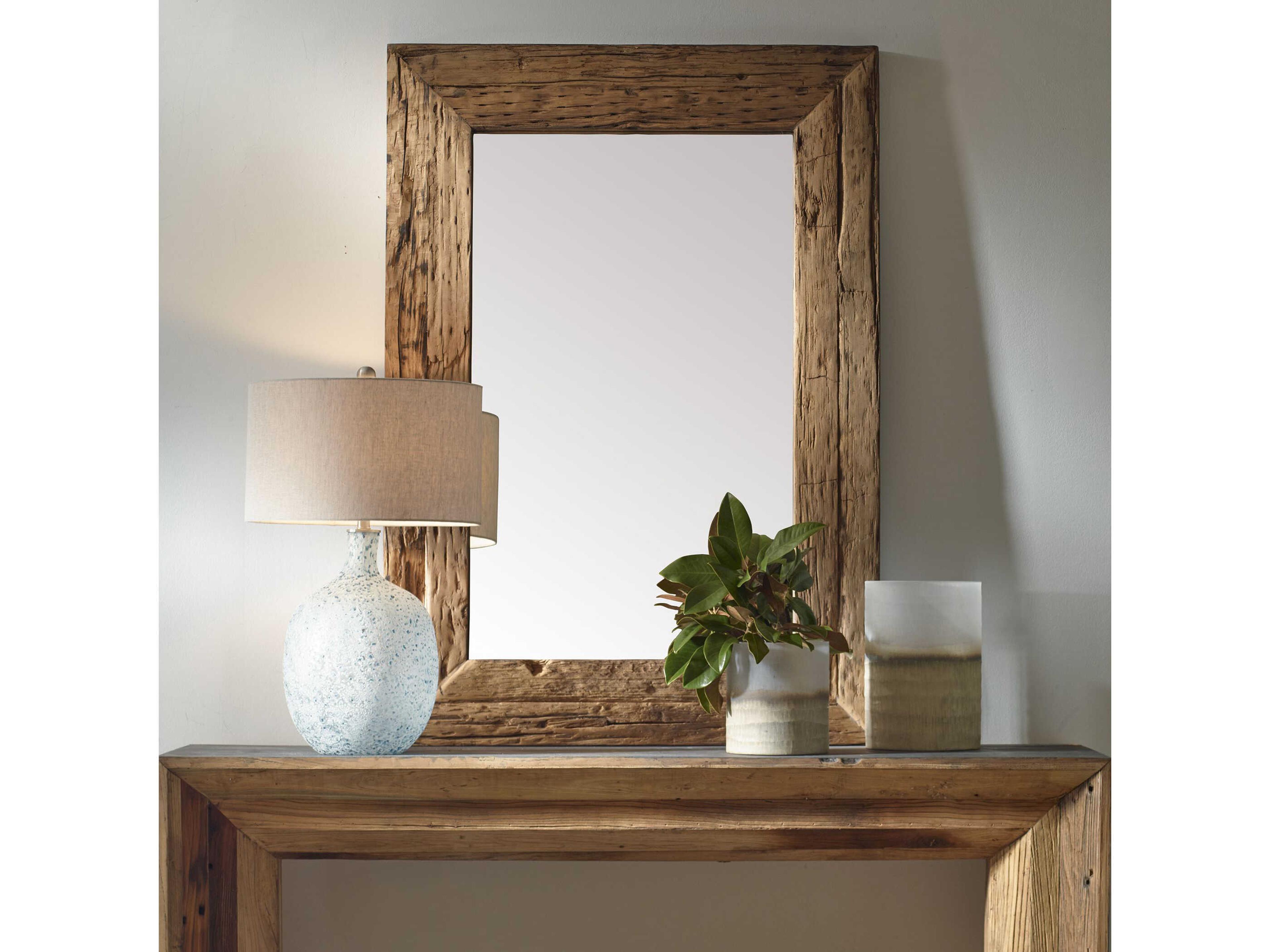 Uttermost Rennick Rustic Pine Rectangular Wall Mirror