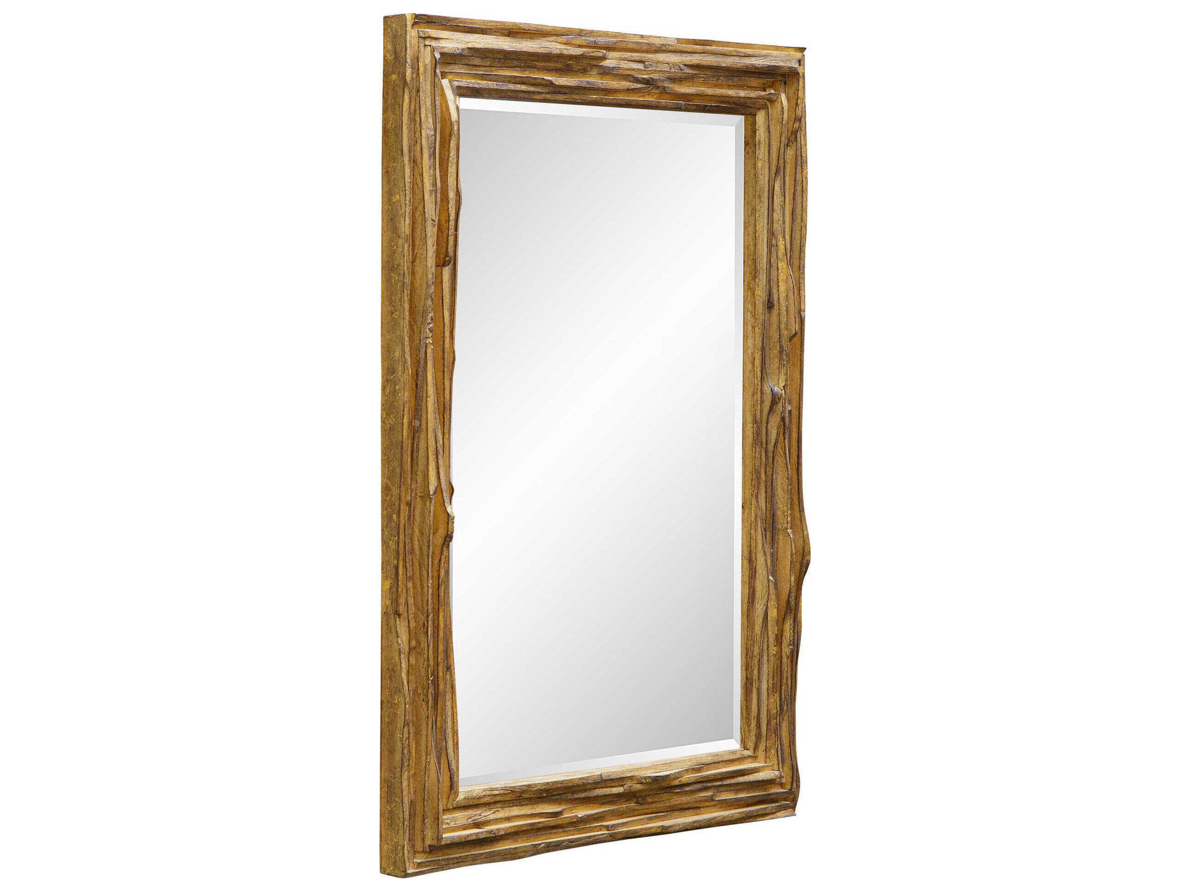 Uttermost Overlap Distressed Antique Gold Rectangular Wall Mirror