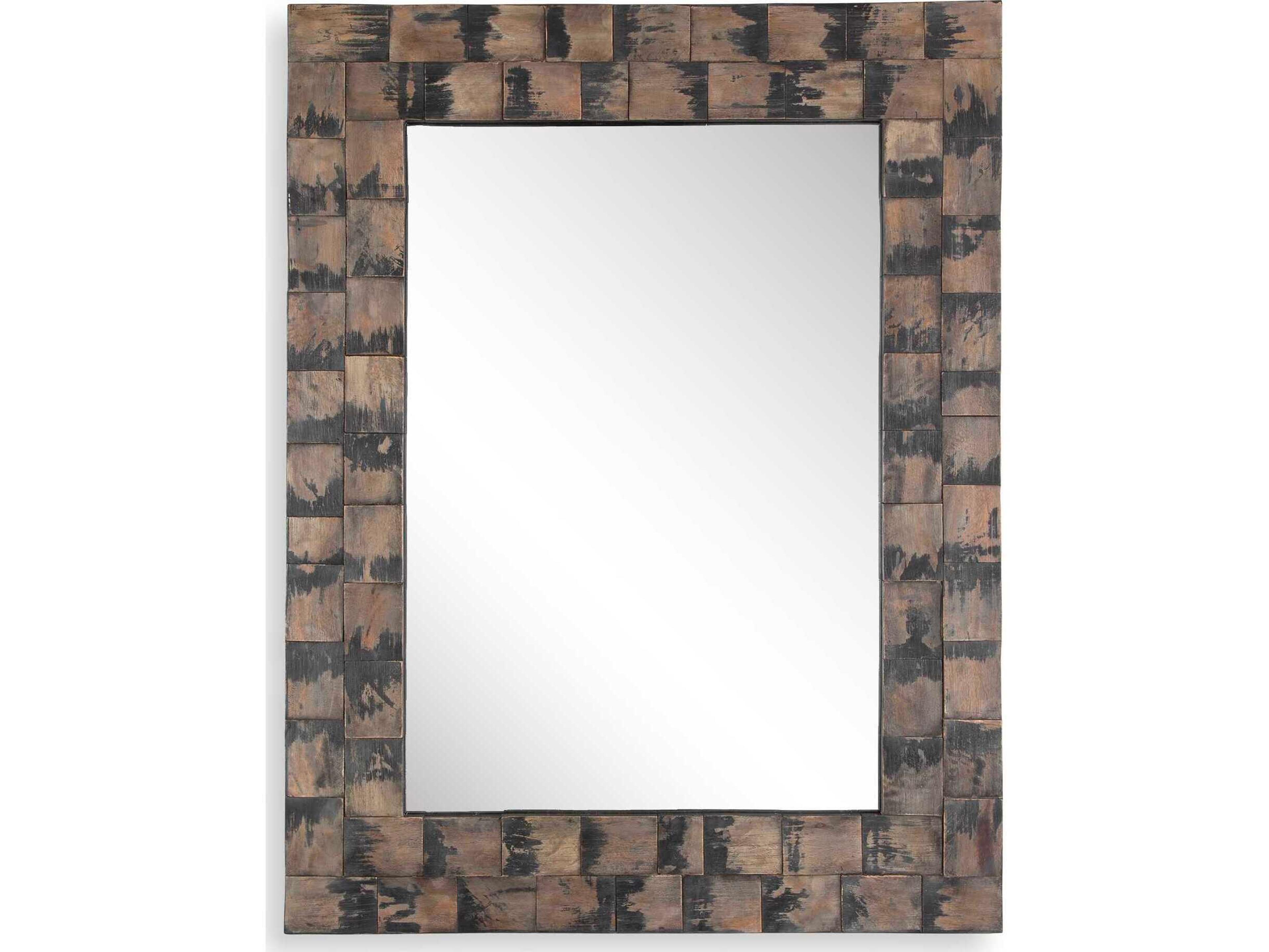 Burke Weathered Black Rectangular Wall Mirror