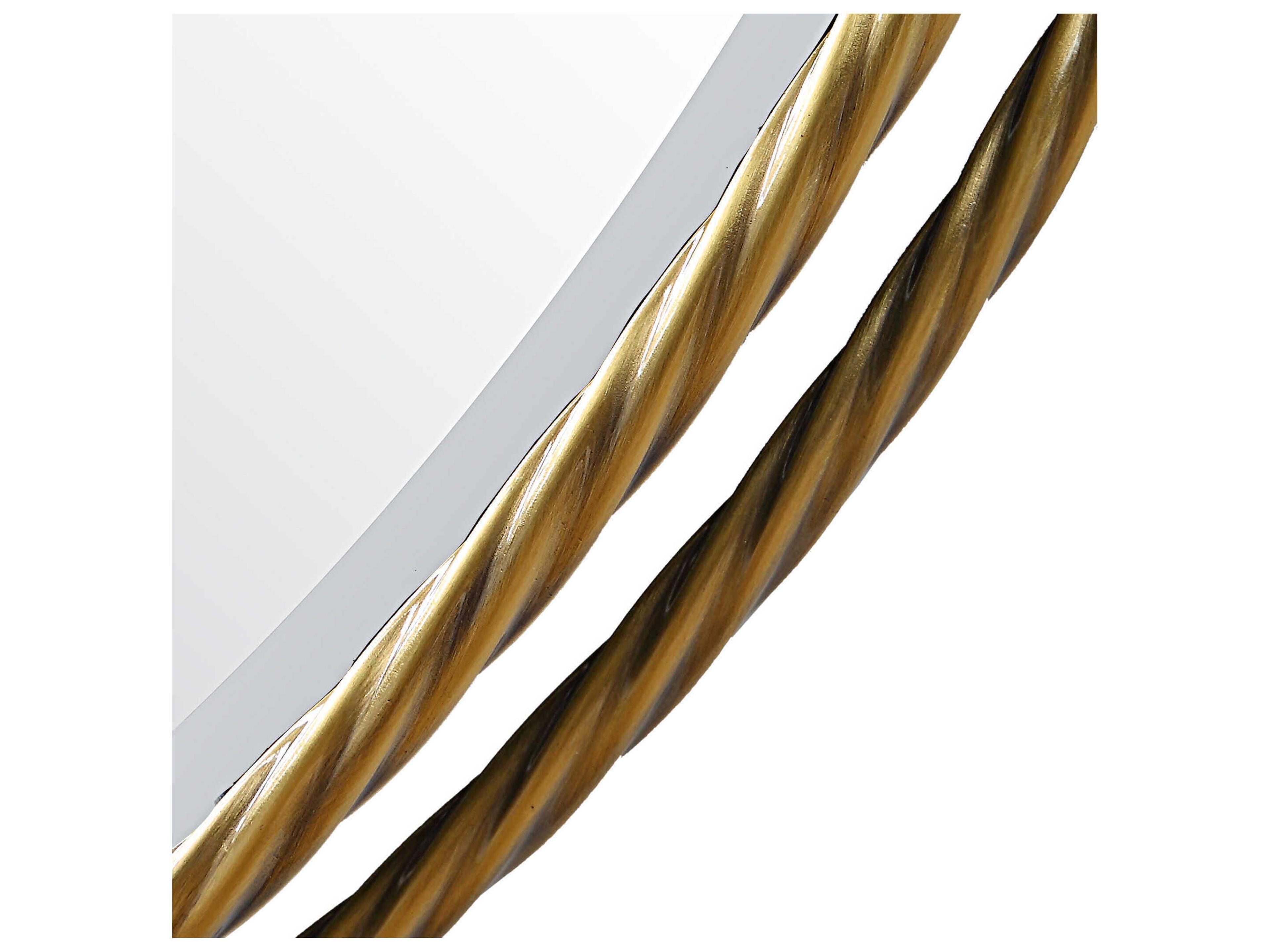 Uttermost Guardrail Antique Brass Round Wall Mirror