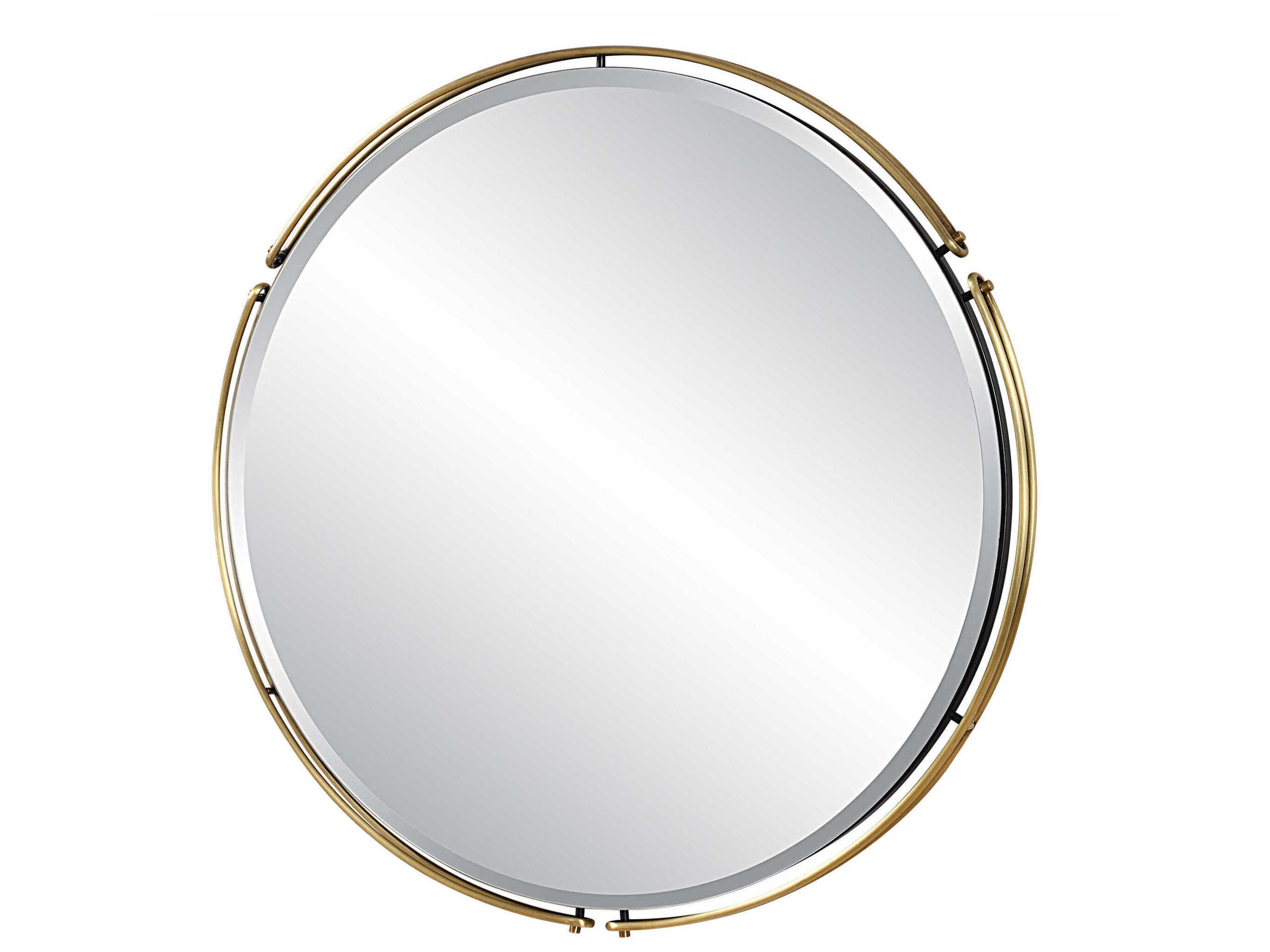 Uttermost Wesley Antique Brass Round Wall Mirror