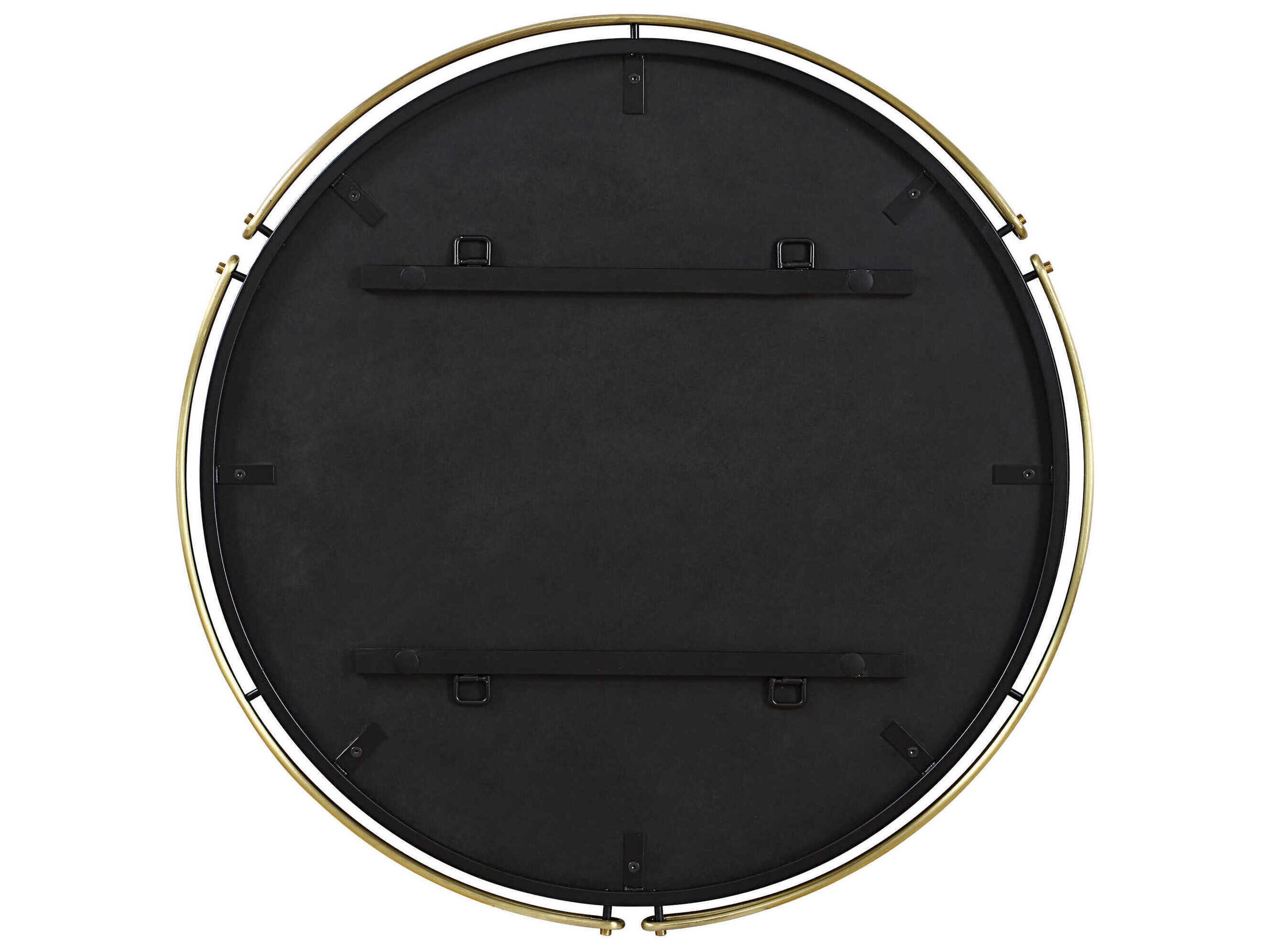 Uttermost Wesley Antique Brass Round Wall Mirror