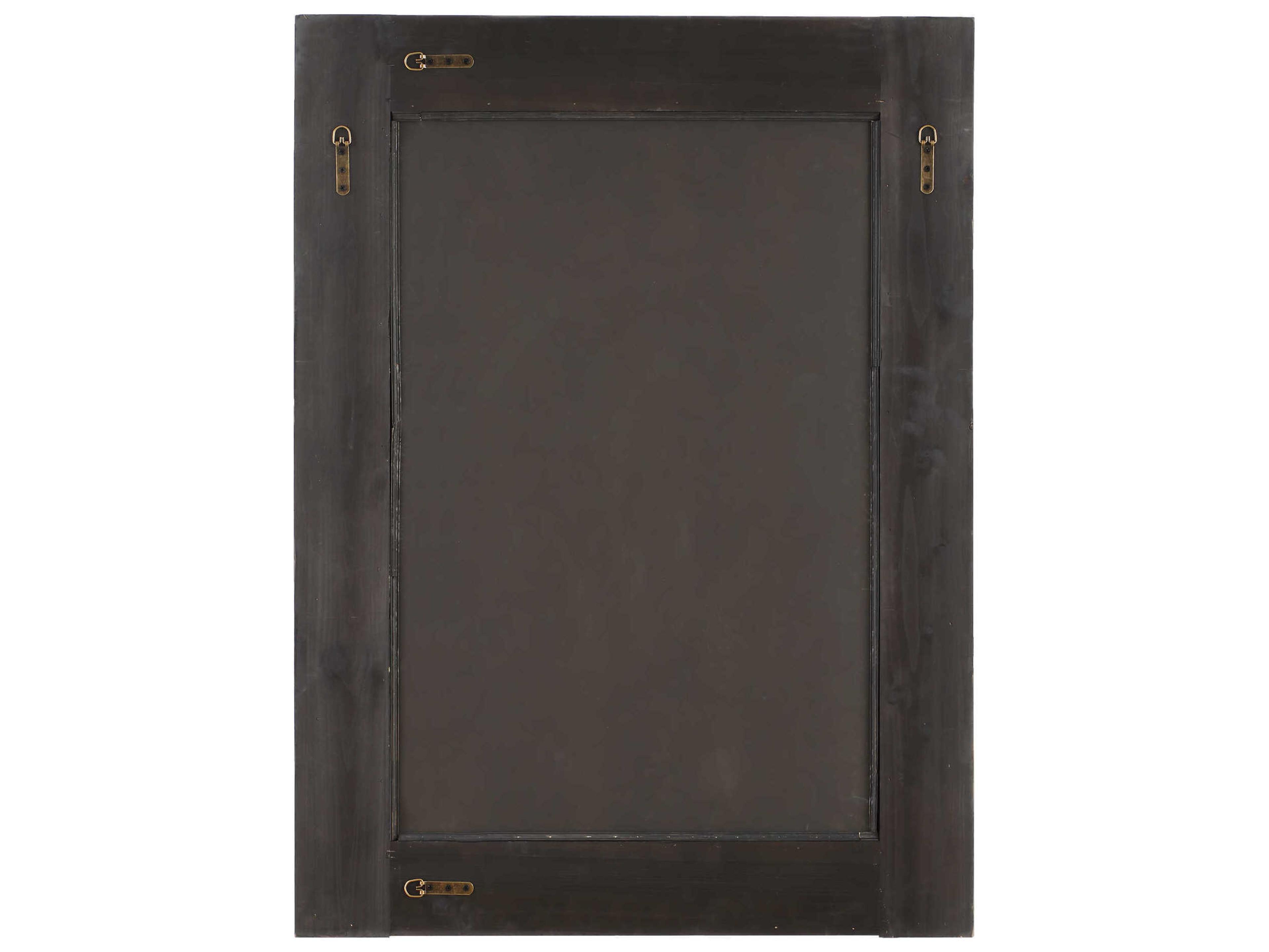 Uttermost Catron Aged Walnut Antique Brass Rectangular Wall Mirror