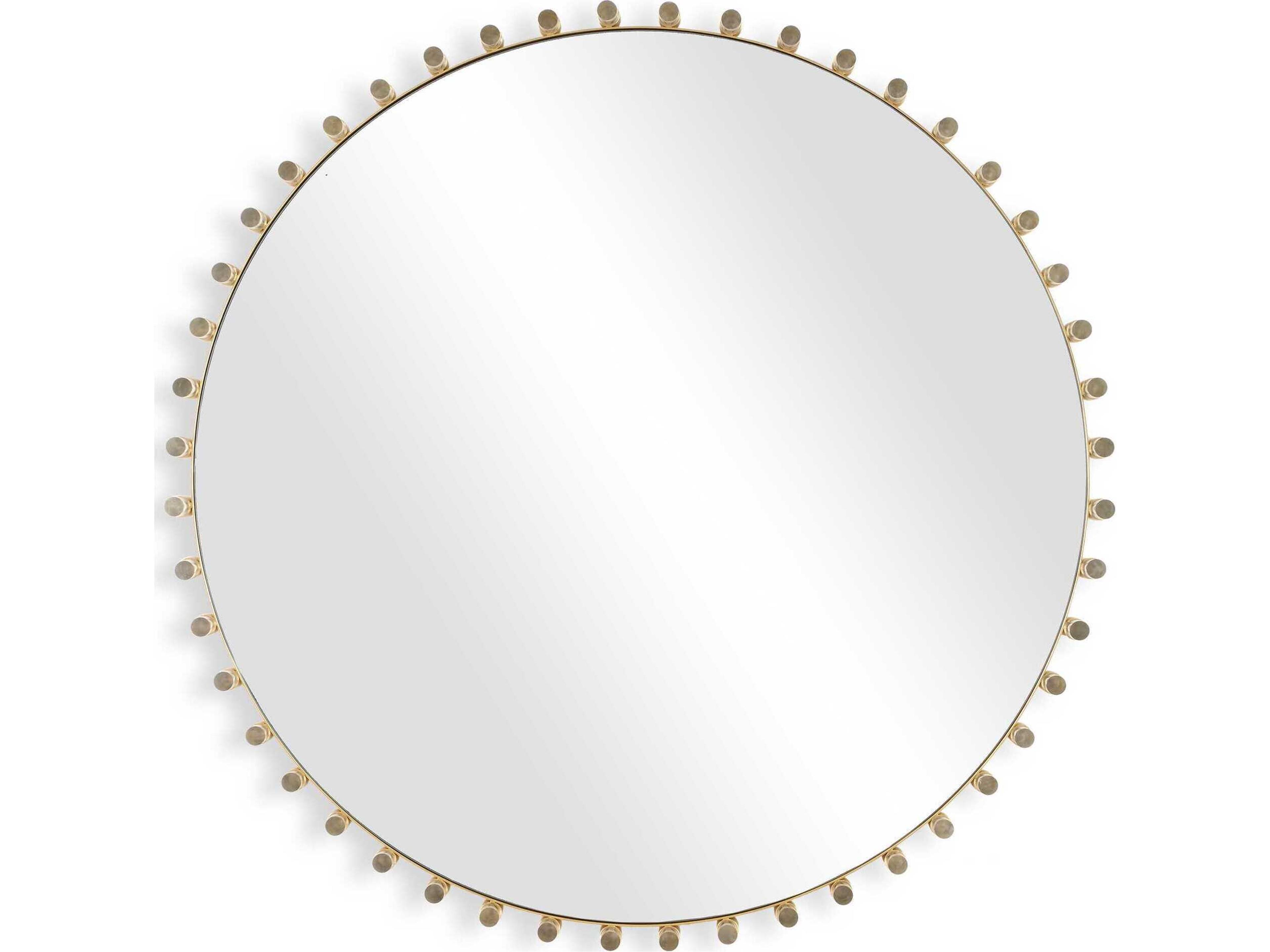 Avelyne Plated Antique Brass Round Wall Mirror