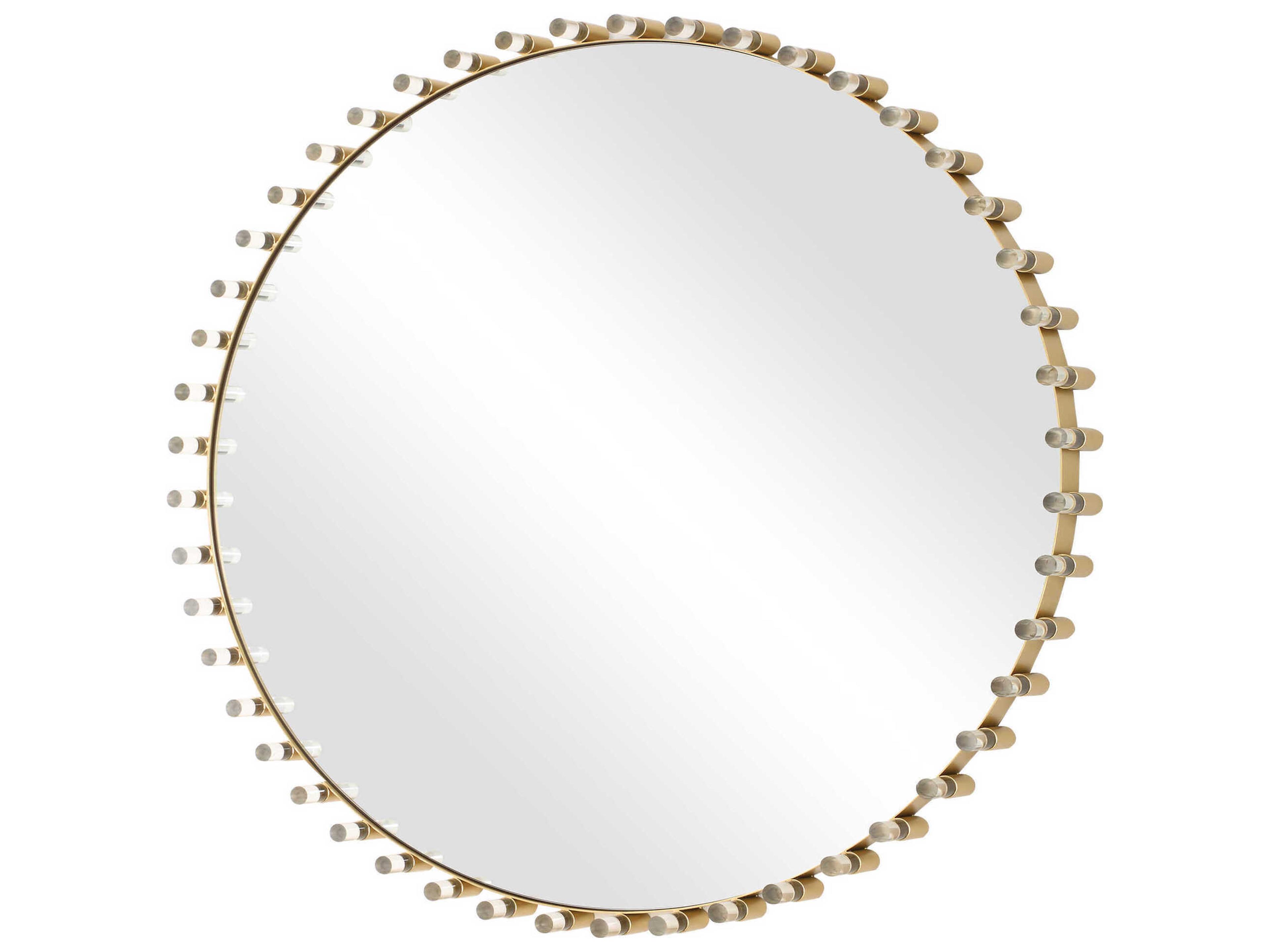 Uttermost Avelyne Plated Antique Brass Round Wall Mirror