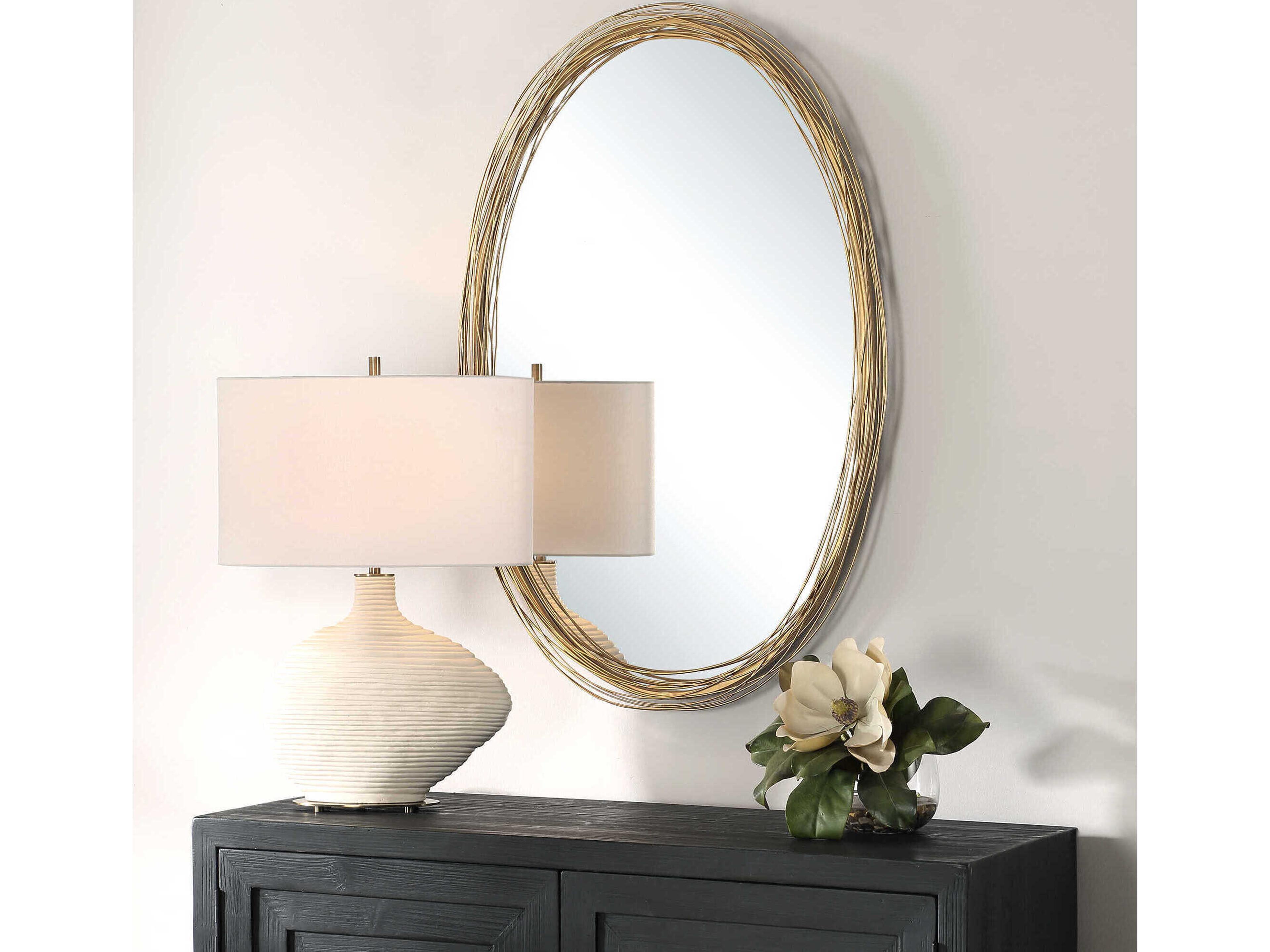 Uttermost Gillian Brushed Gold Oval Wall Mirror