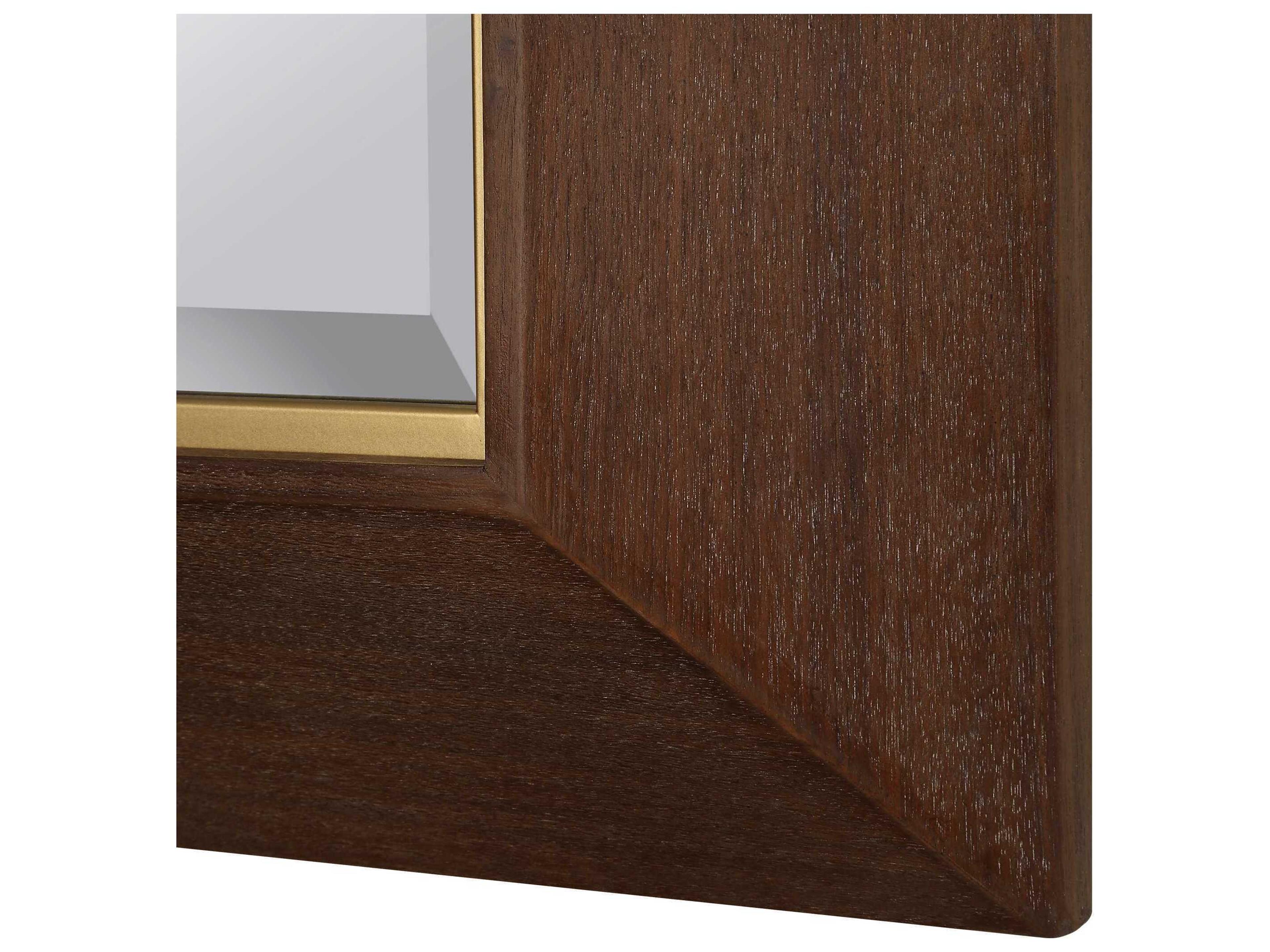 Uttermost Matheson Natural Brushed Gold Rectangular Wall Mirror
