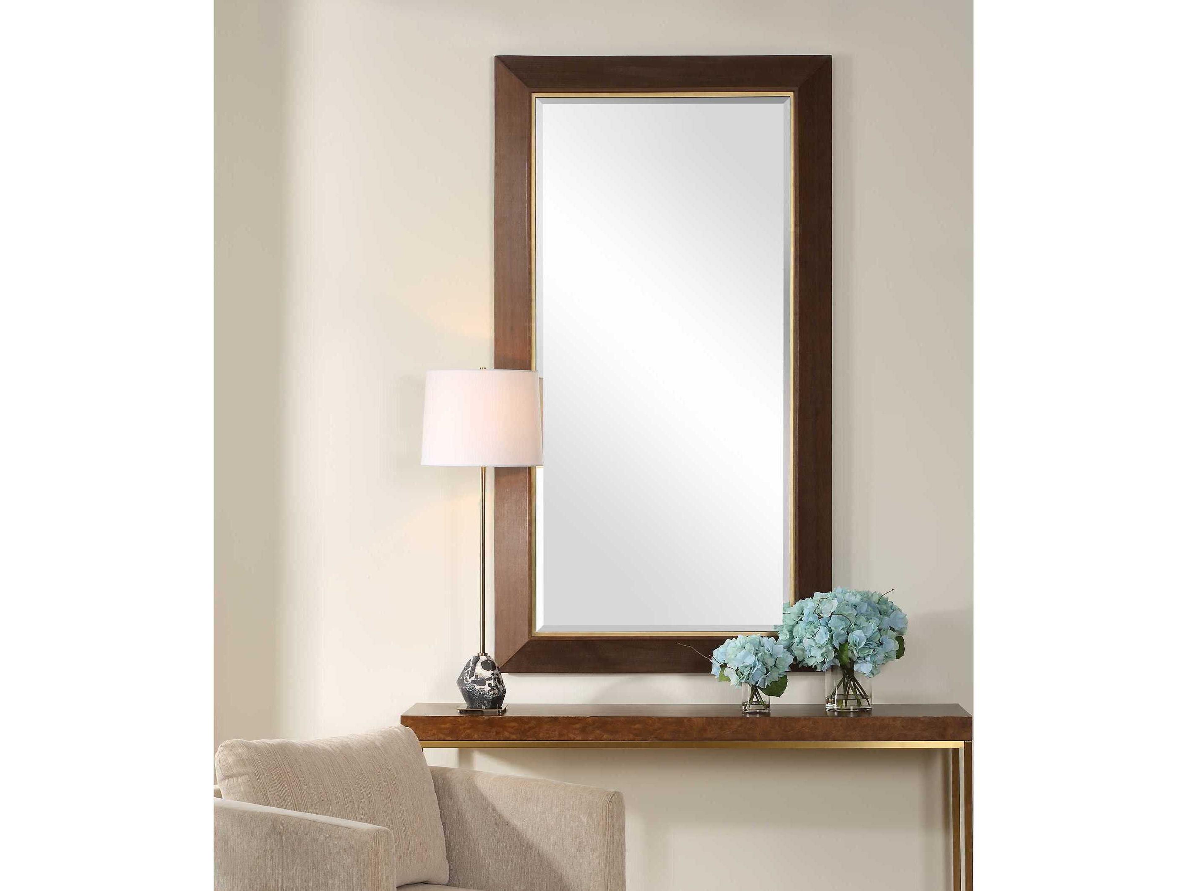Uttermost Matheson Natural Brushed Gold Rectangular Wall Mirror