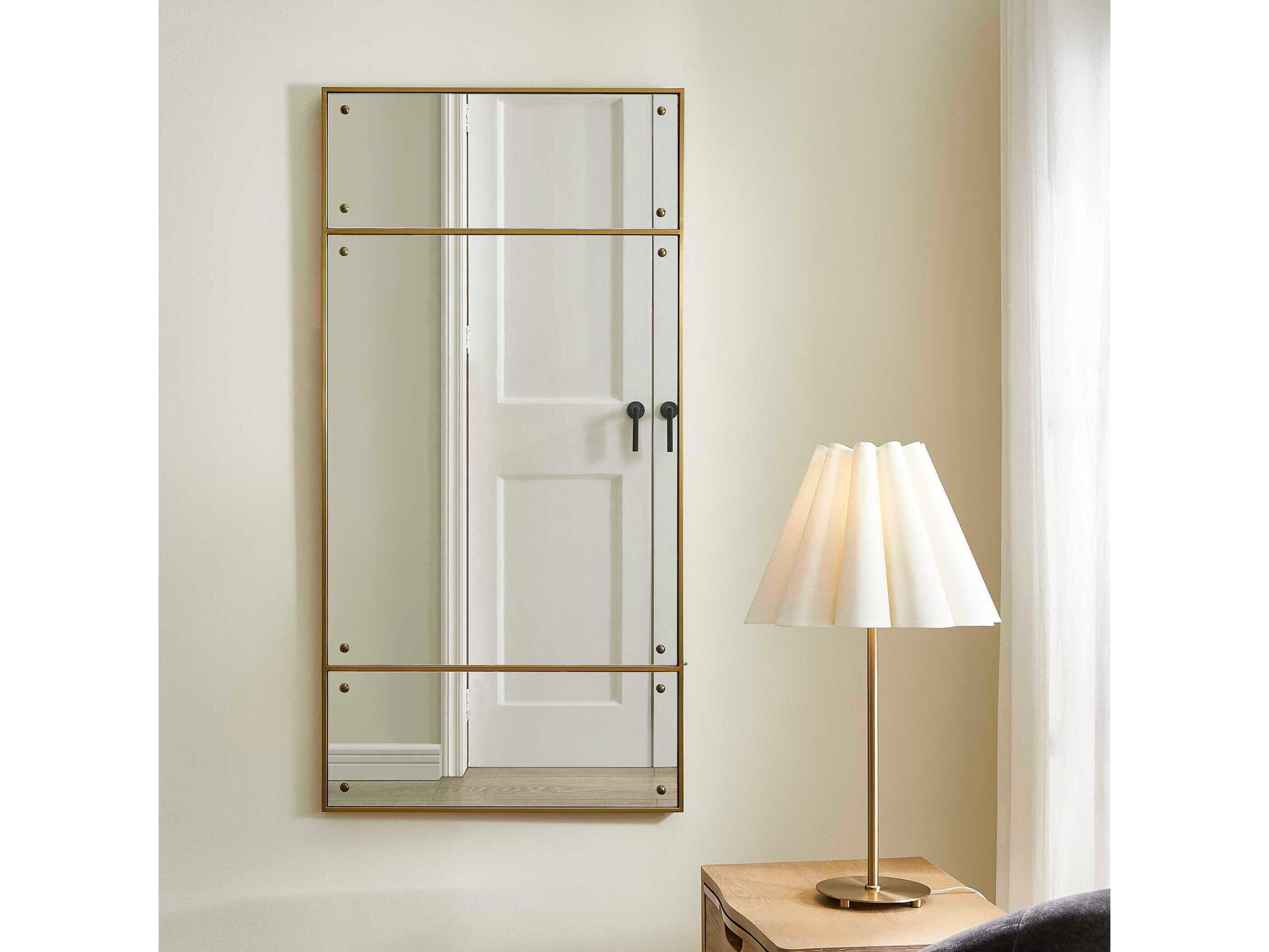 Uttermost Wrenton Brass Dark Bronze Rectangular Wall Mirror