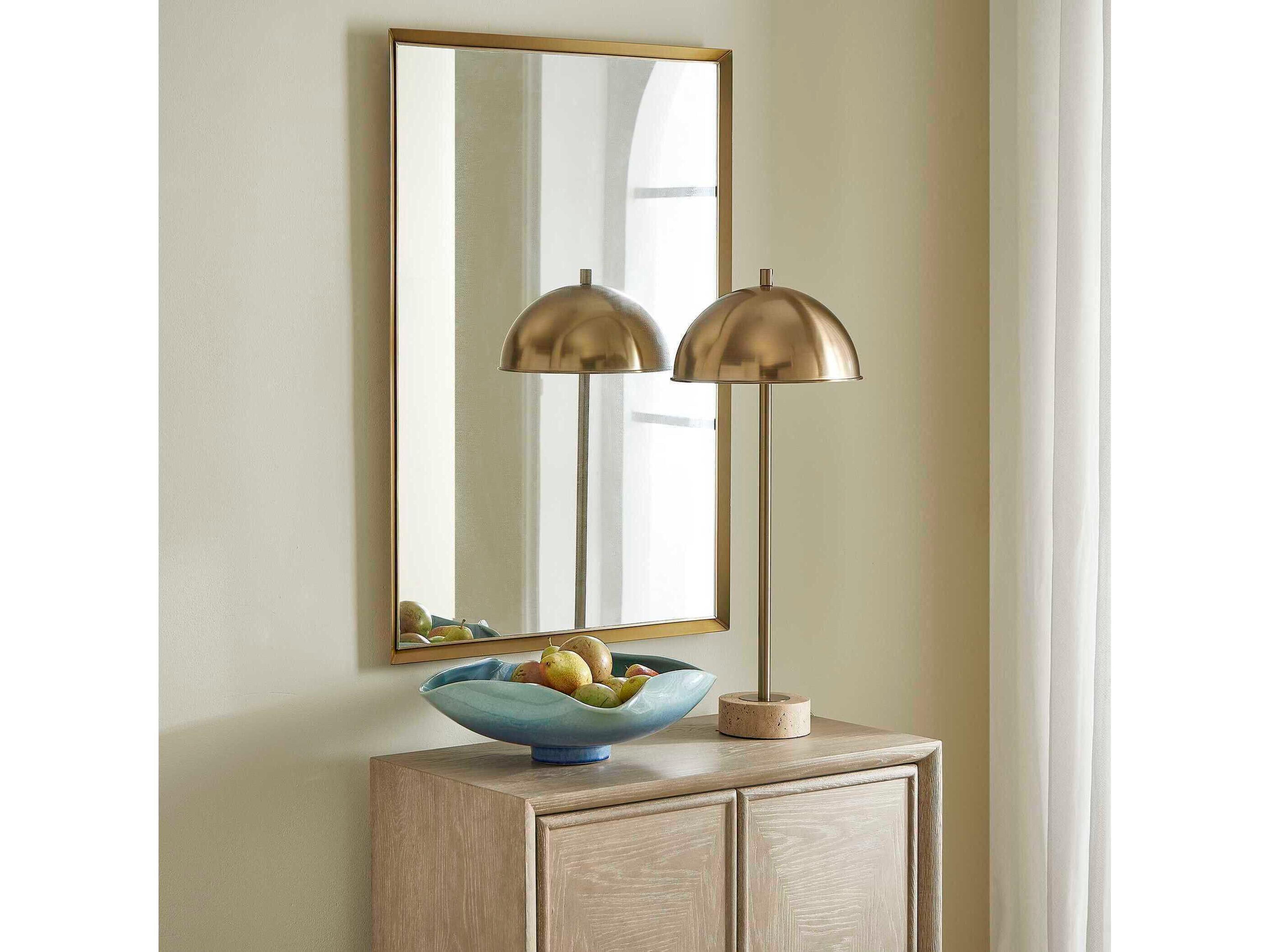 Uttermost Heisler Brushed Brass Rectangular Wall Mirror