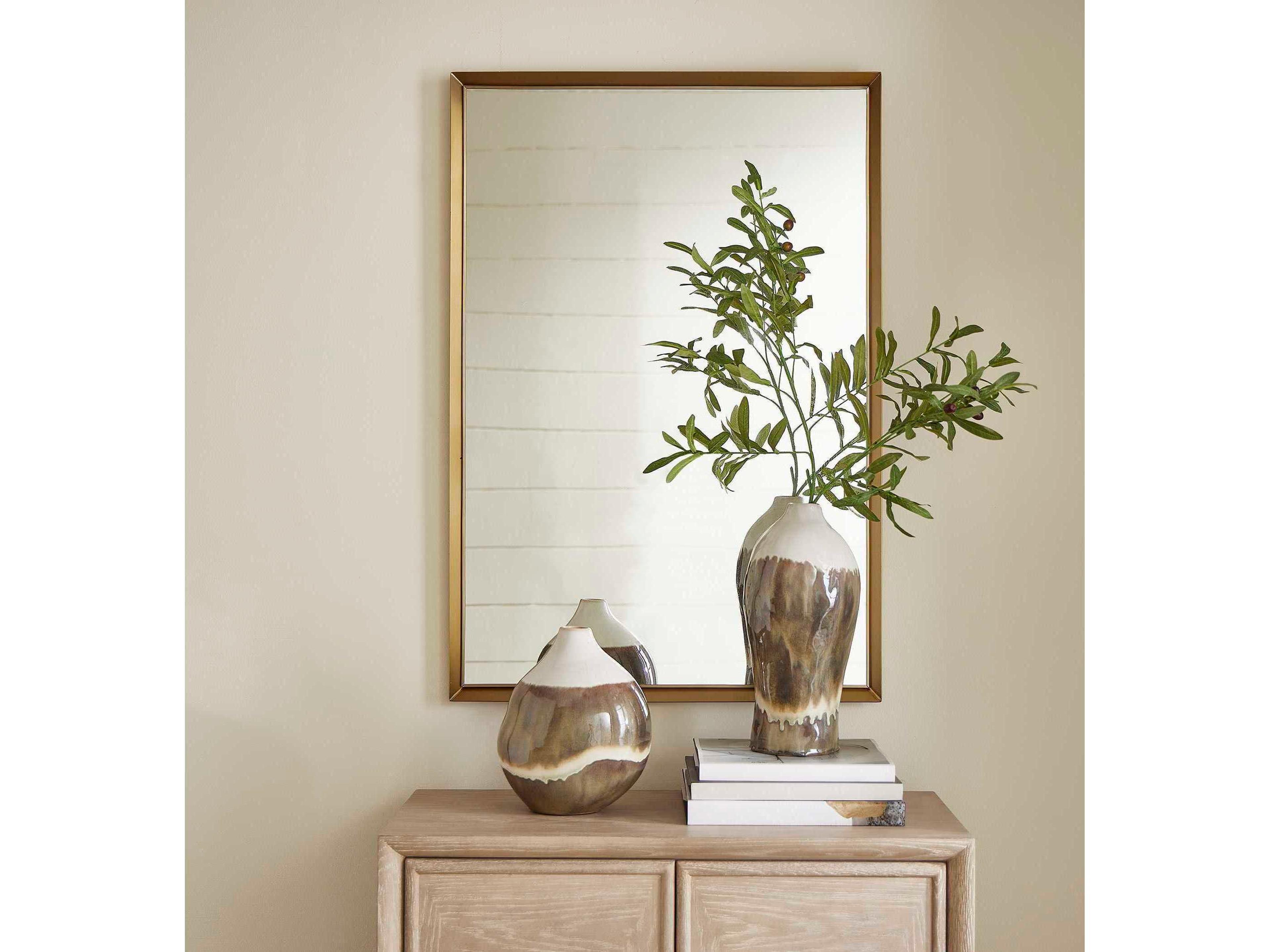 Uttermost Heisler Brushed Brass Rectangular Wall Mirror