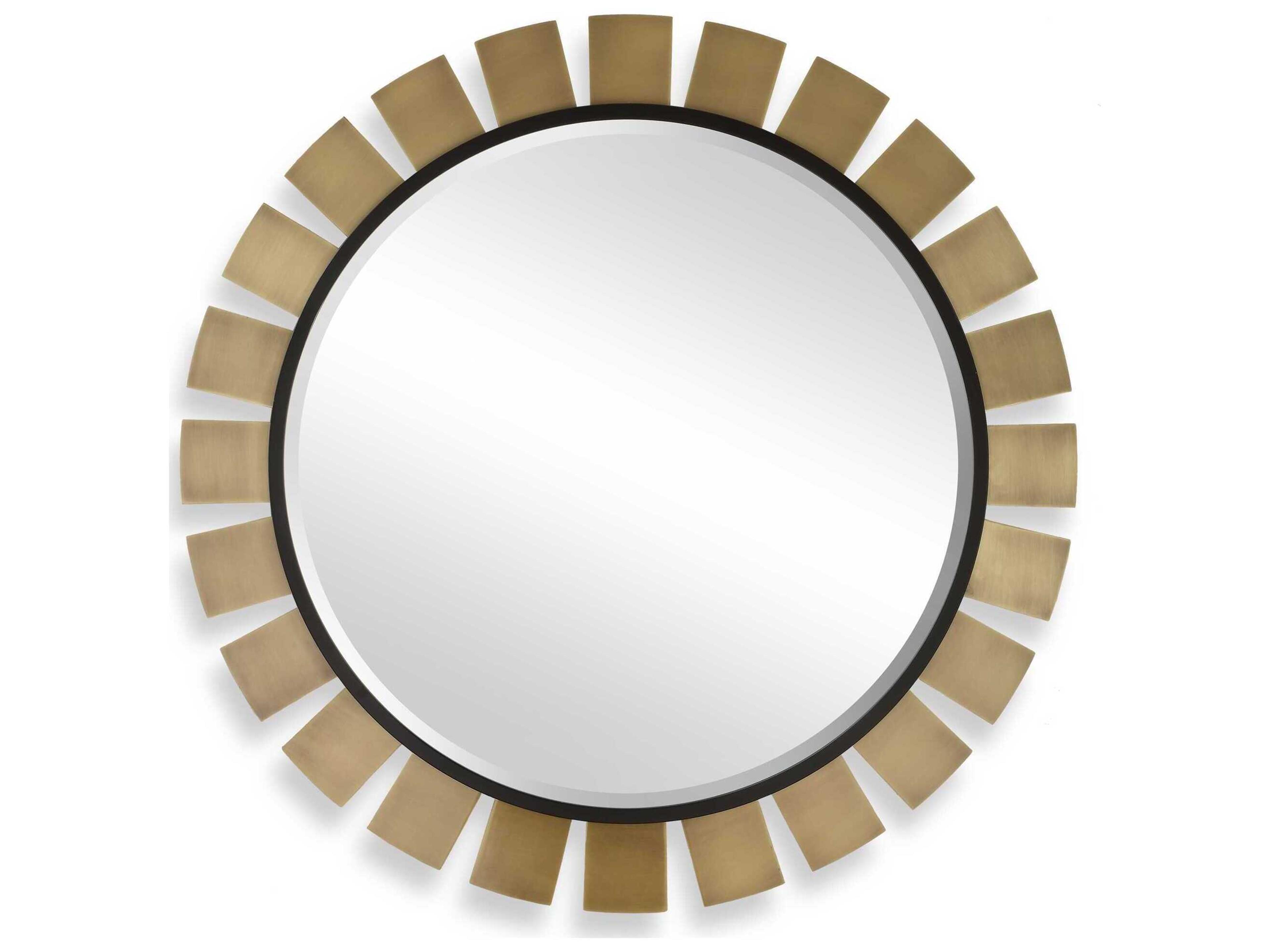 Toluca Antique Brass Round Wall Mirror