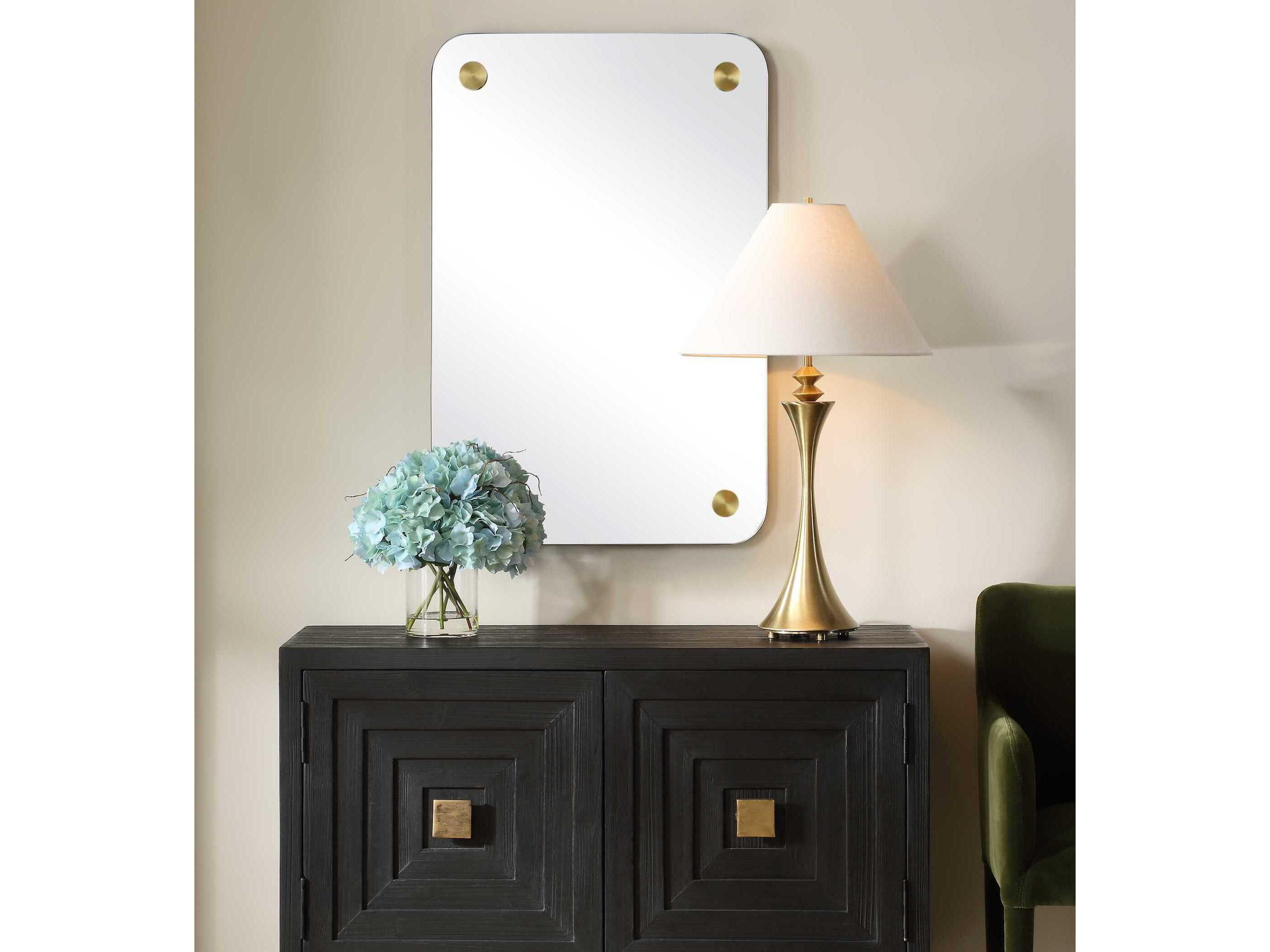 Uttermost Hamrick Brass Rectangular Wall Mirror