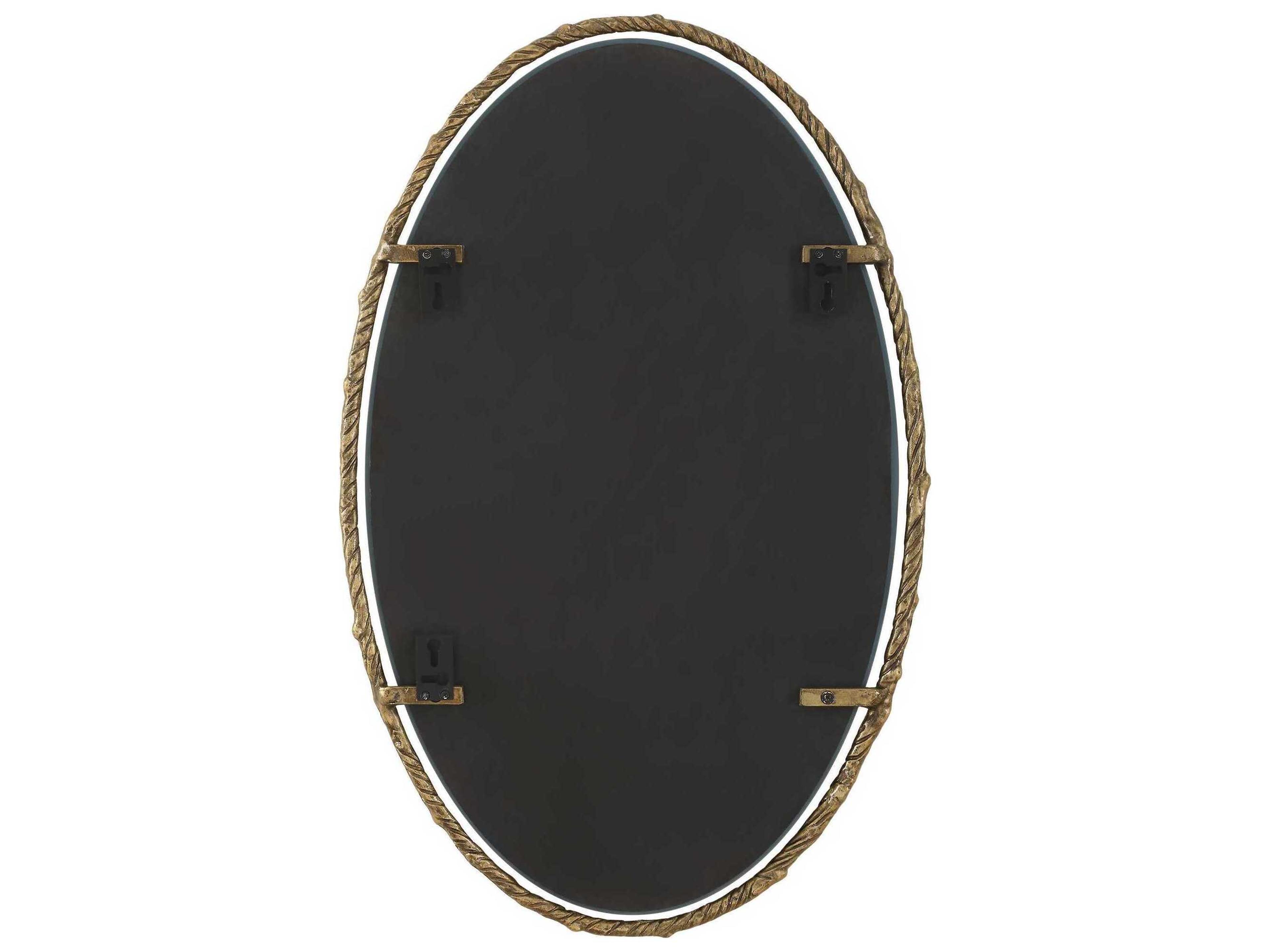 Uttermost Twisted Branch Antique Gold Oval Wall Mirror
